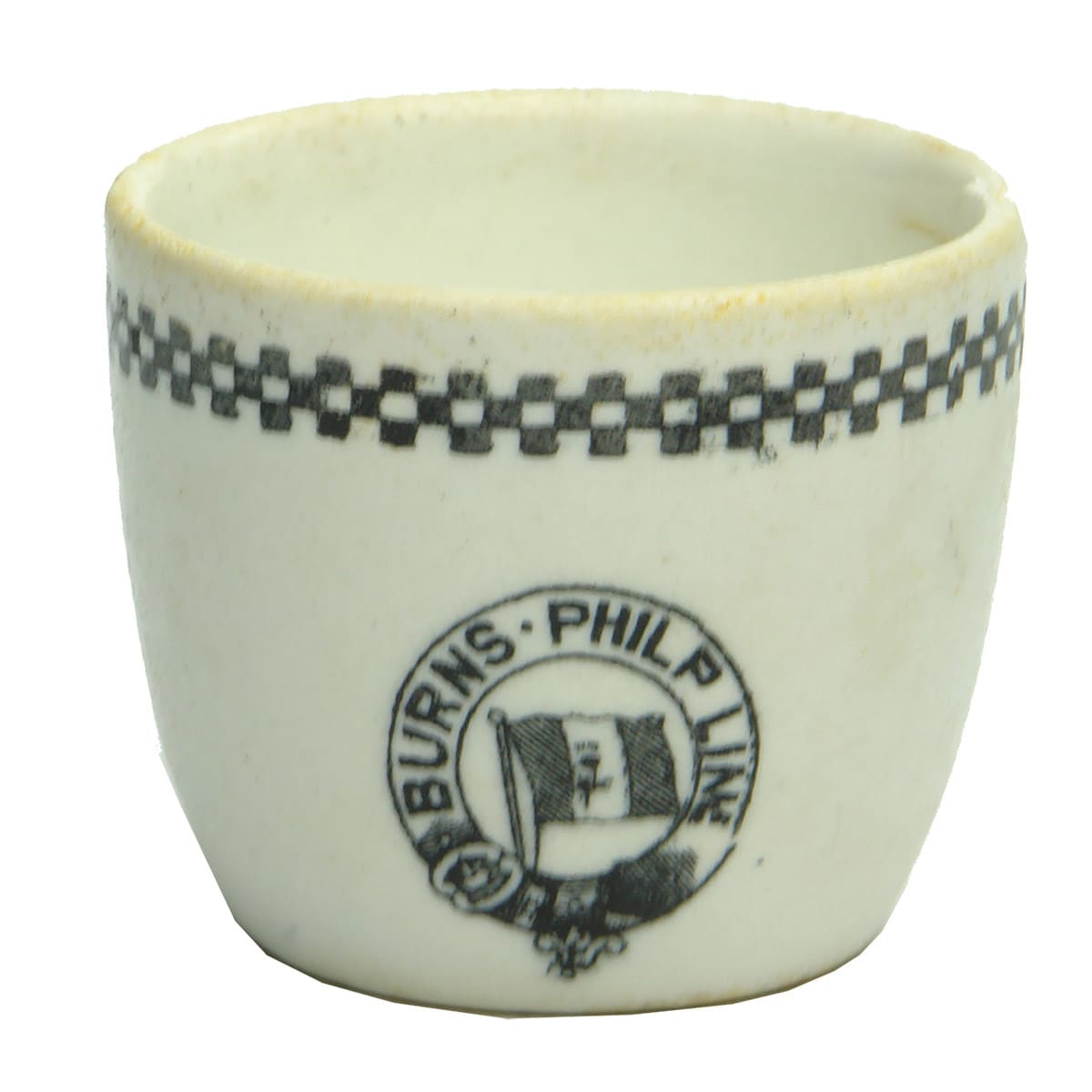 Shipping. Burns Philp Line Egg Cup with Flag. Maddock. (New South Wales)