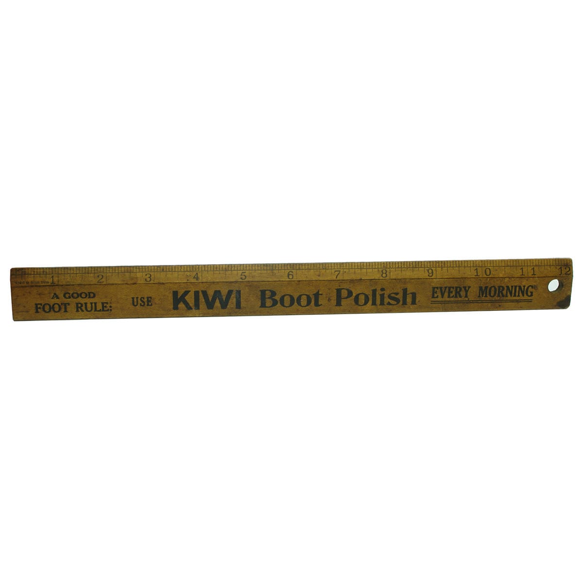 Advertising Ruler. Kiwi Boot Polish. Pictorial Kiwi on one side.