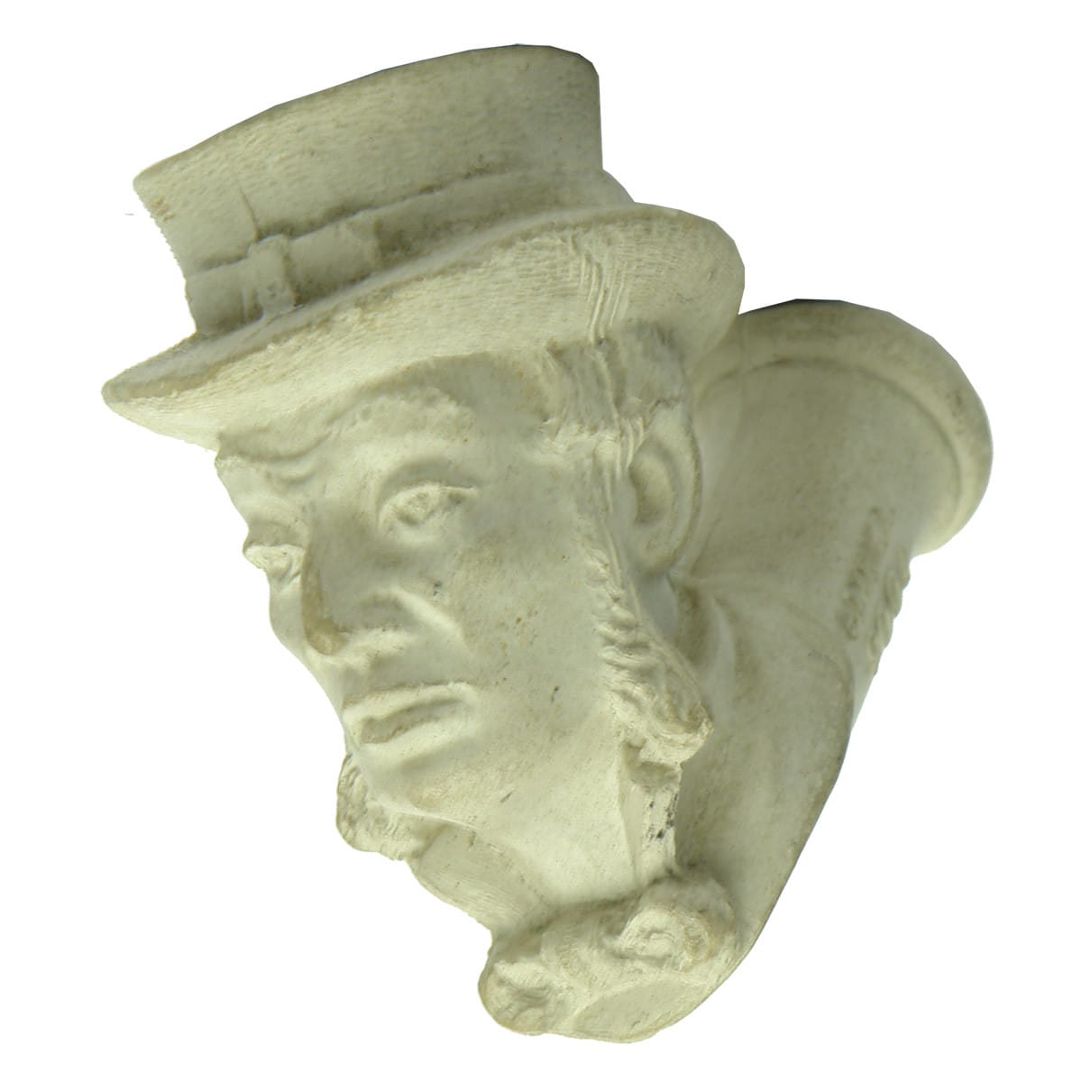 Tobacciana. Gambier, Paris pipe bowl in shape of hatted man with large side burns. (France)