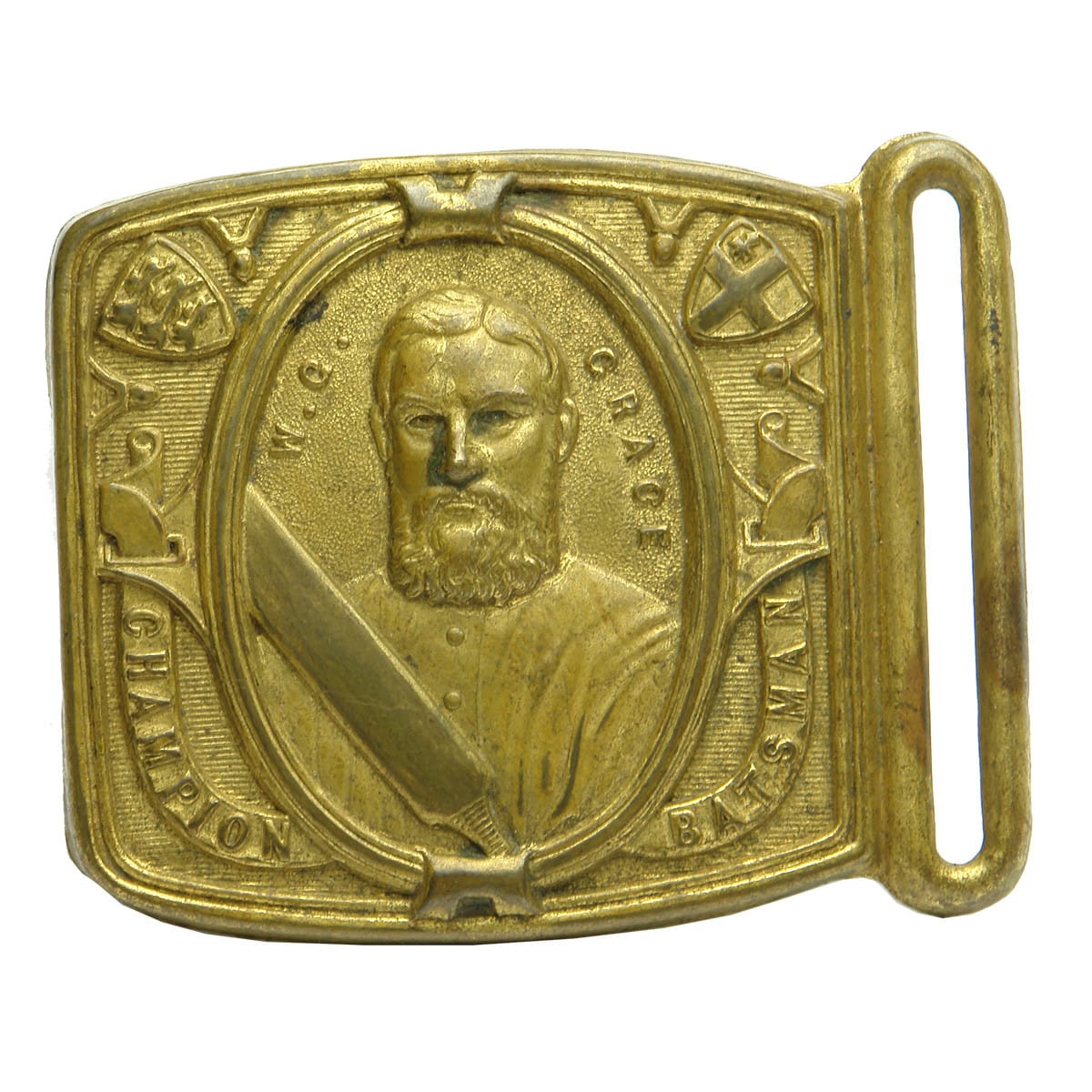 Cricket Belt Buckle. W. G. Grace Champion Batsman.