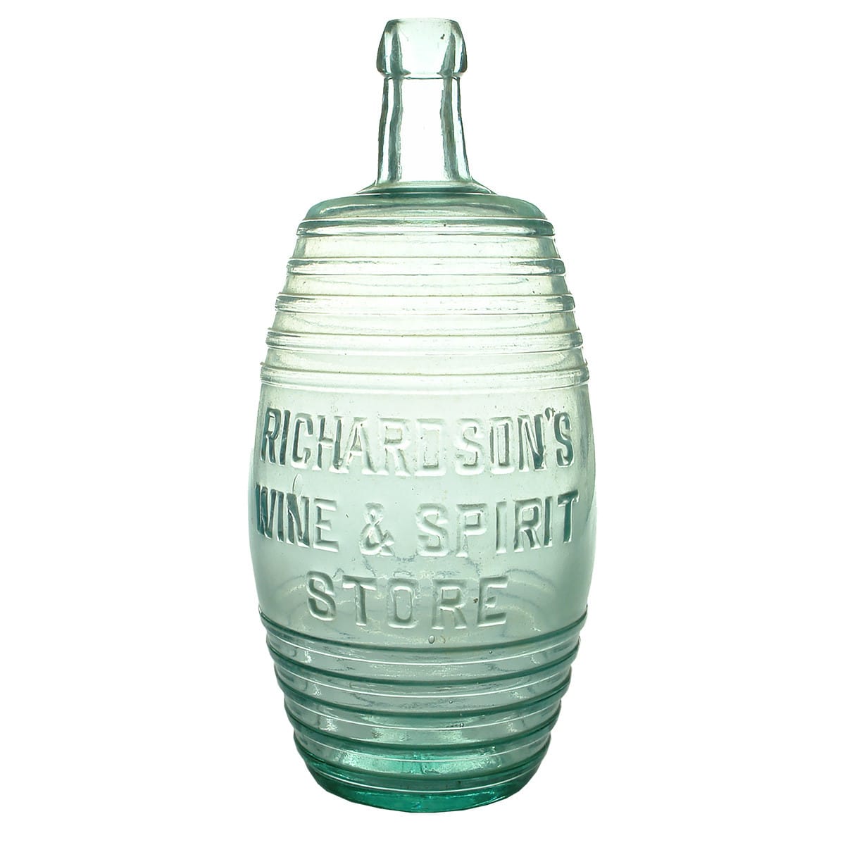 Spirits / Whisky. Richardson's, Wine & Spirit Store, Melbourne. Glass Barrel. Quart. (Victoria)