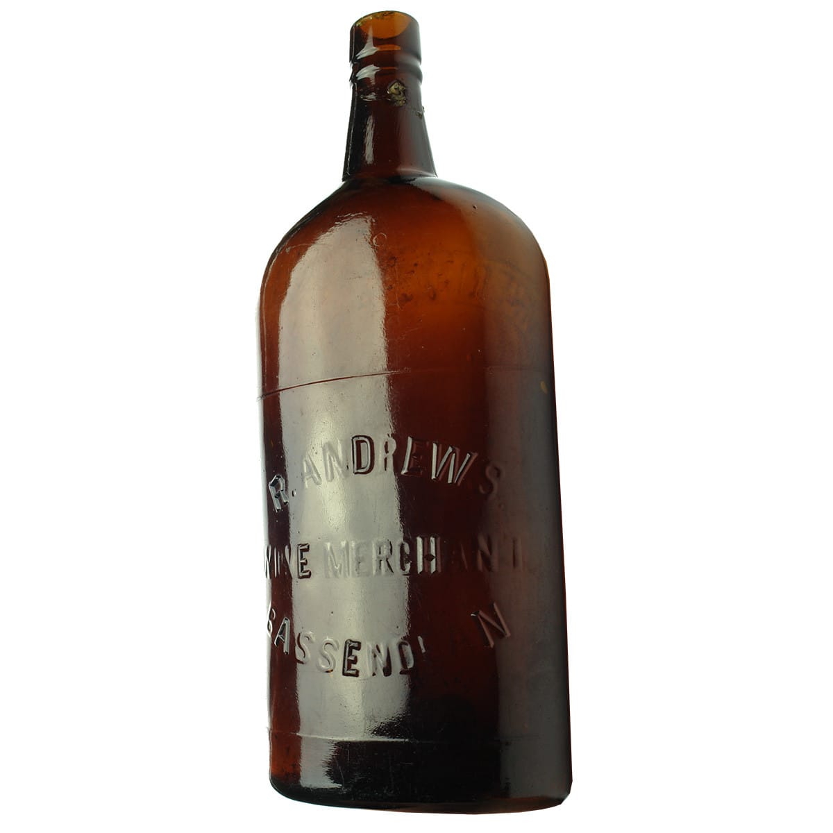 Wine. R. Andrews, Wine Merchant, Bassendean. Dark Amber. Quart. (Western Australia)