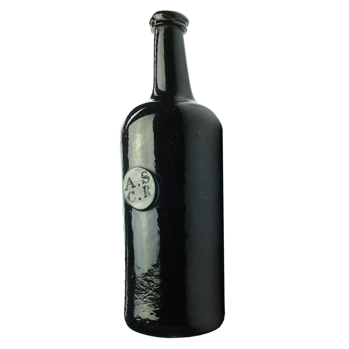 Sealed Wine. ASCR. All Souls Common Room, Oxford. Black. Double collar top. Tall cylinder. Flatter base.