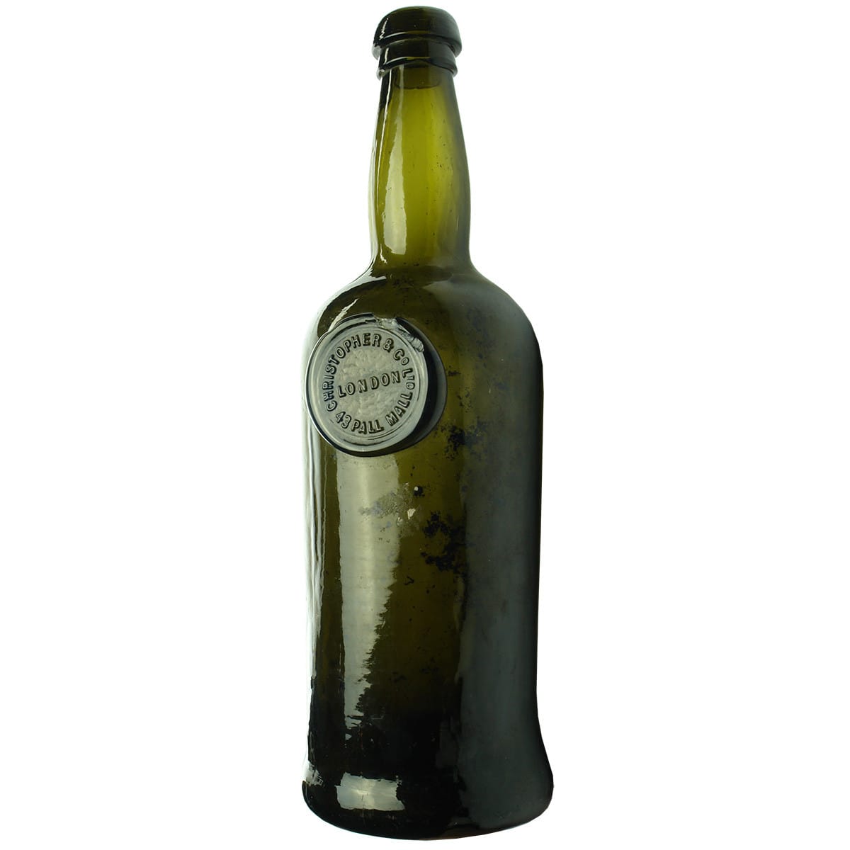 Wine. Christopher & Co Ltd, London. Applied Seal. Saggy Base. Black. 26 oz. (United Kingdom)