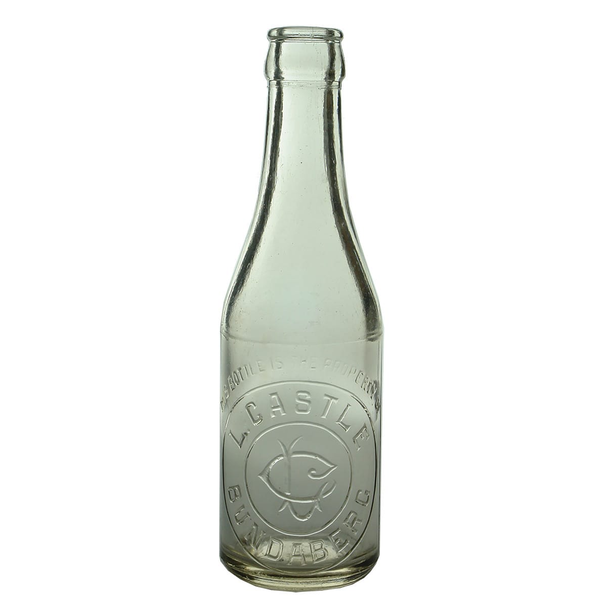 Crown Seal. L. Castle, Bundaberg. Clear. 6 oz. (Queensland)