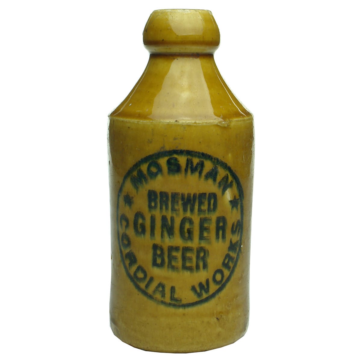 Ginger Beer. Mosman Cordial Works. Cork Stopper. Dump. All Tan. (New South Wales)