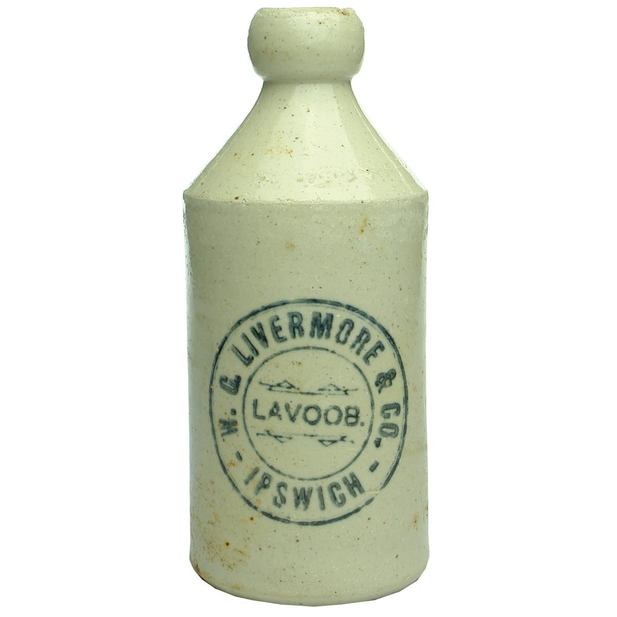 Ginger Beer. W. G. Livermore & Co., Lavoob, Ipswich. All White. Dump. (Queensland)