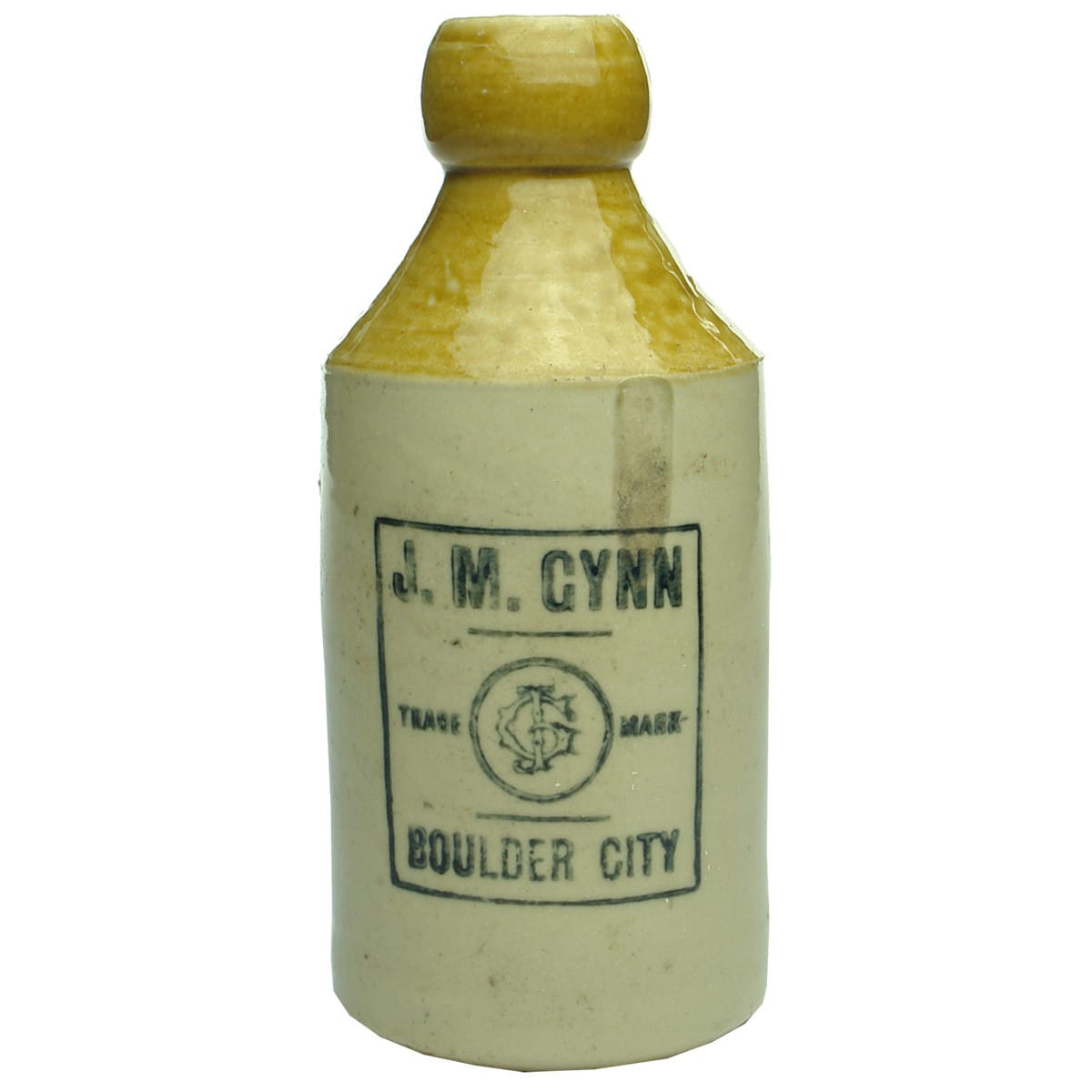 Ginger Beer. J. M. Gynn, Boulder City. Dump. Bendigo Pottery. (Western Australia)