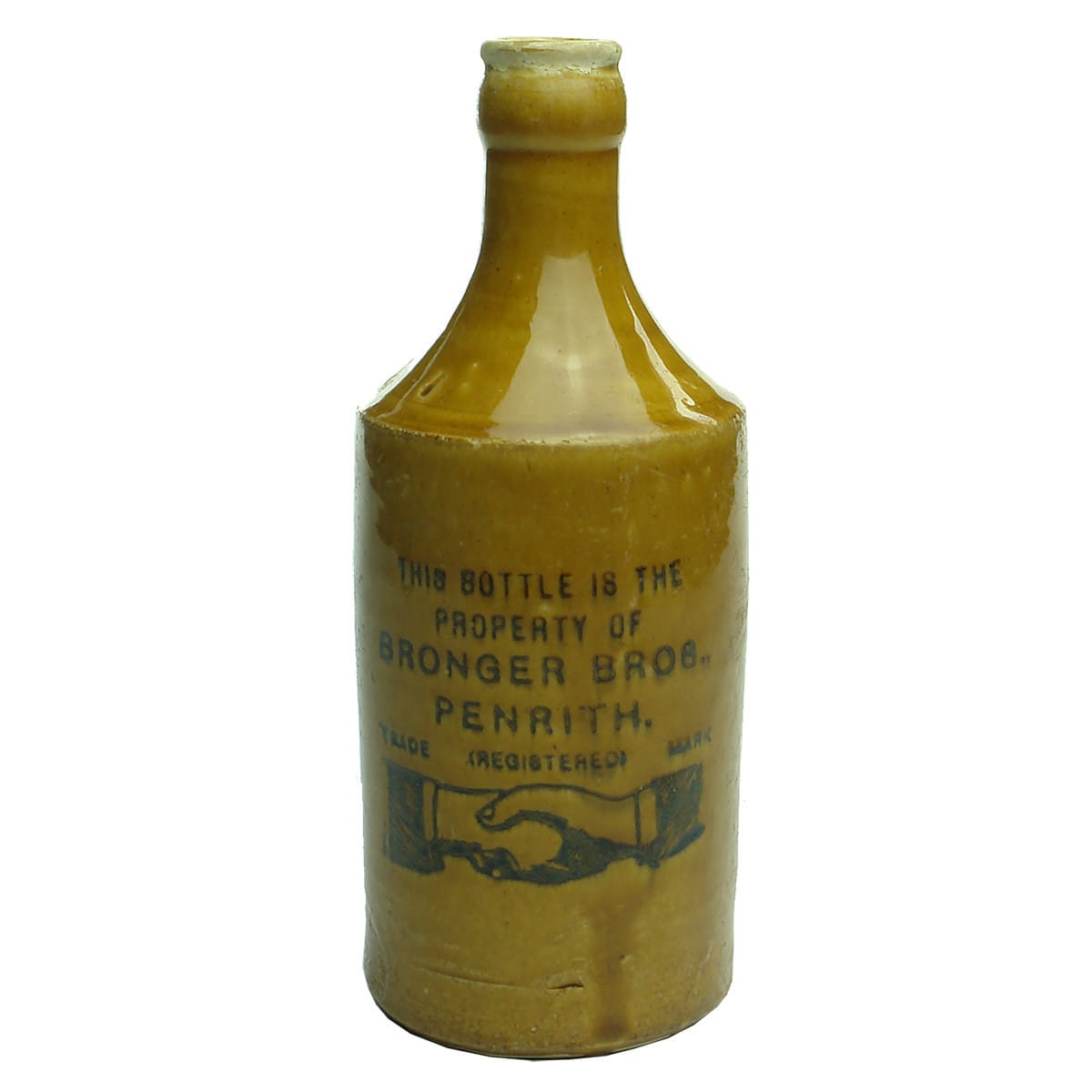 Ginger Beer. Bronger Bros., Penrith. Crown Seal. Dump. All Tan. (New South Wales)