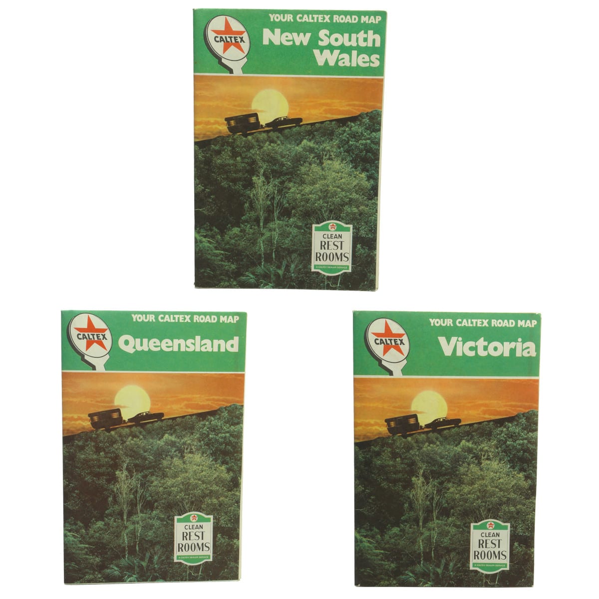 Garagenalia. Caltex Road maps for New South Wales, Queensland and Victoria.
