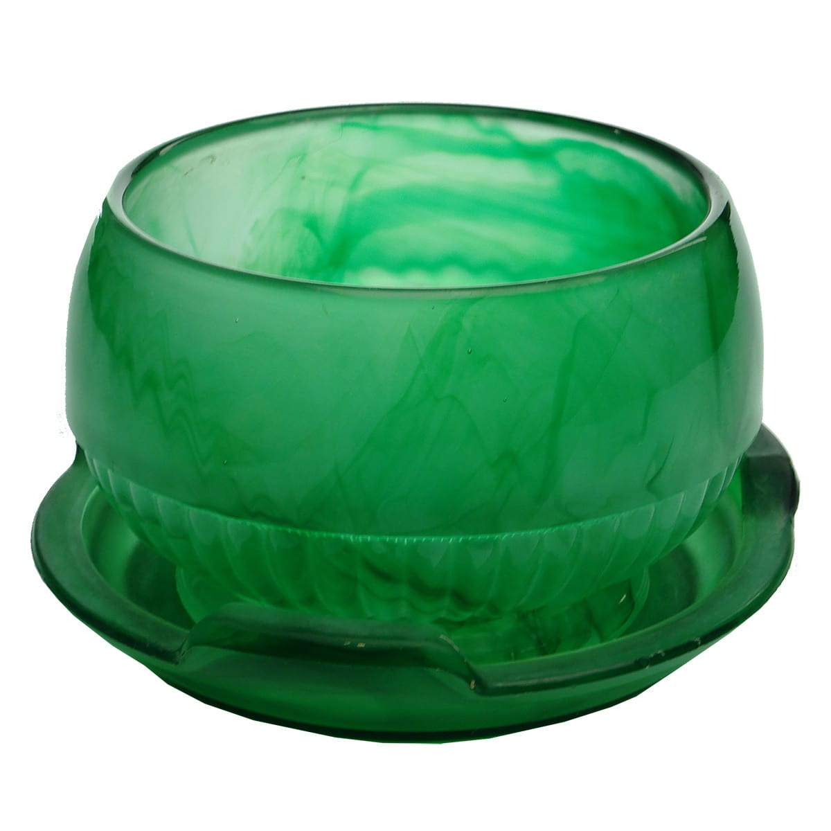 Green Cloud Glass Vase & Plinth. Davidson Glass.