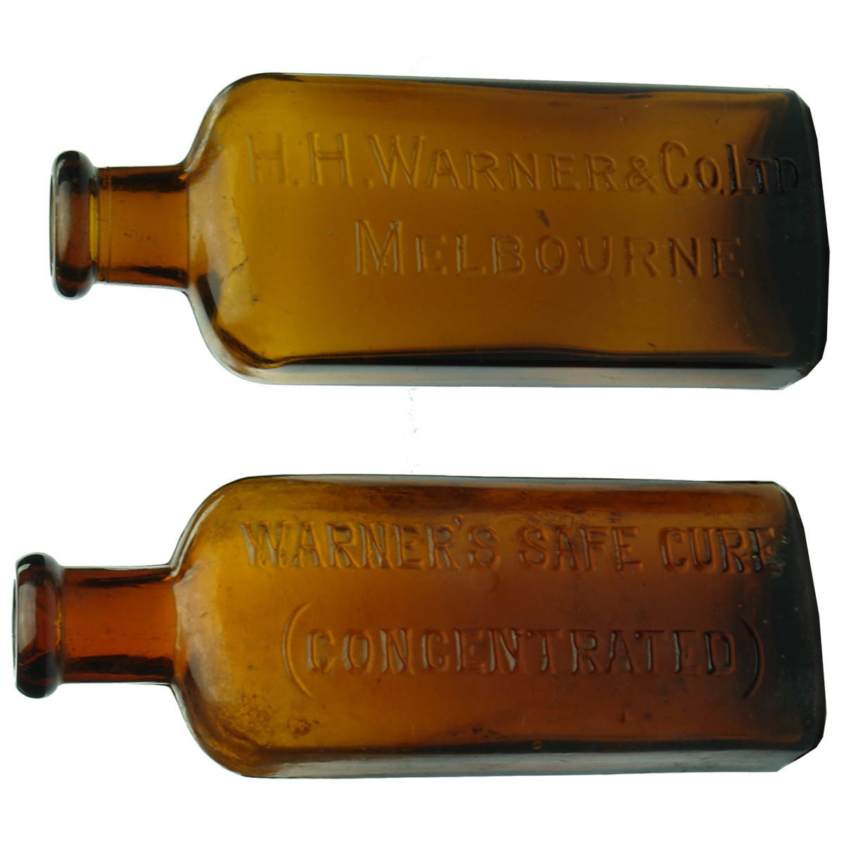 Pair of Small Warners: Warner's Safe Cure Concentrated and H. H. Warner & Co Ltd Melbourne.