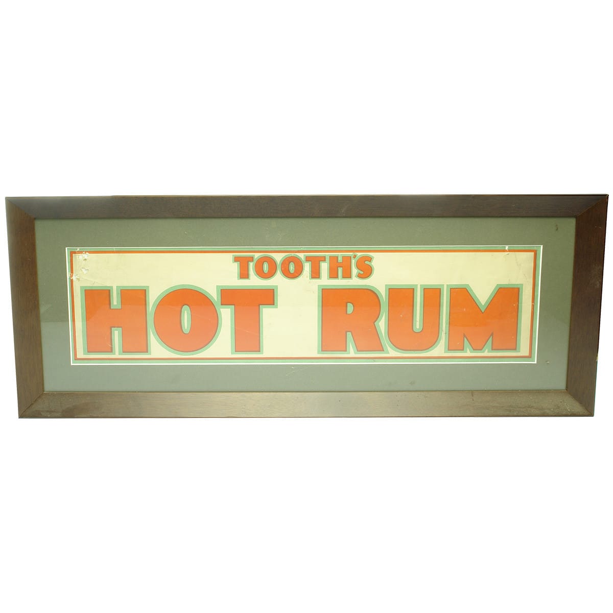 Sign. Tooth's Hot Rum Advertising Poster in Frame. (New South Wales)