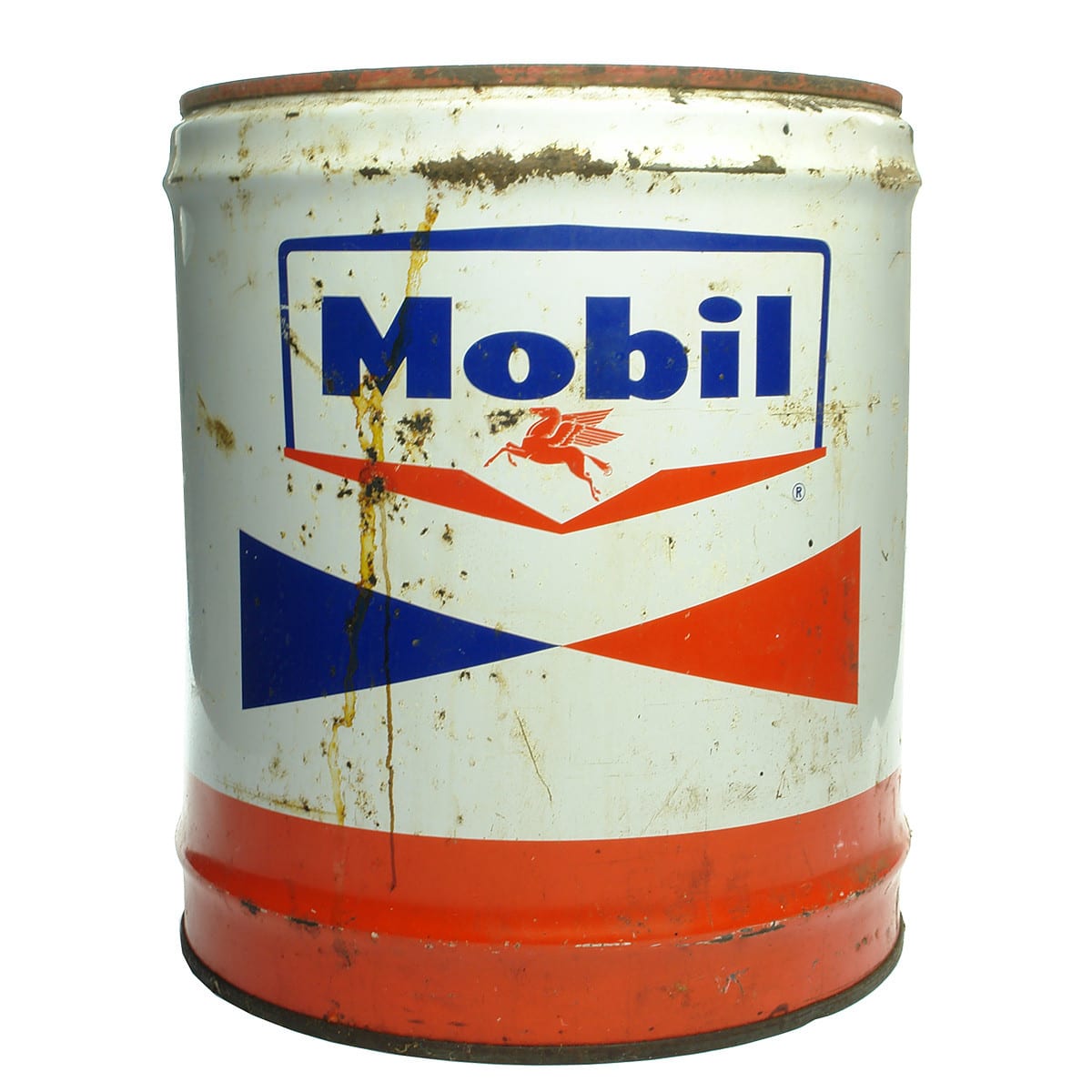 Oil Drum. Mobil Oil Australia. Pegasus. Shell cap. 4 Gallon.
