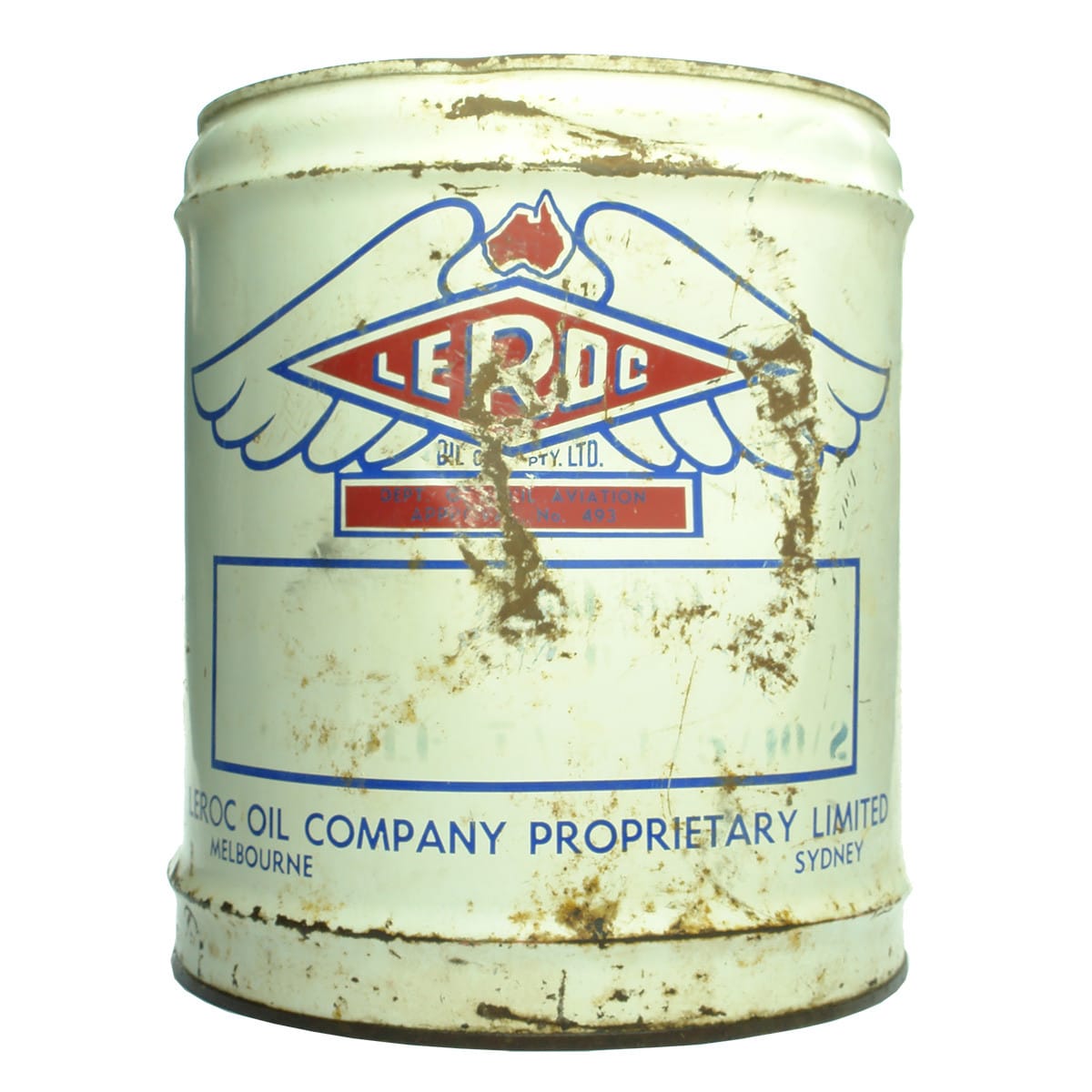 Oil Drum. Leroc Oil Co. Pty Ltd. Melbourne & Sydney.