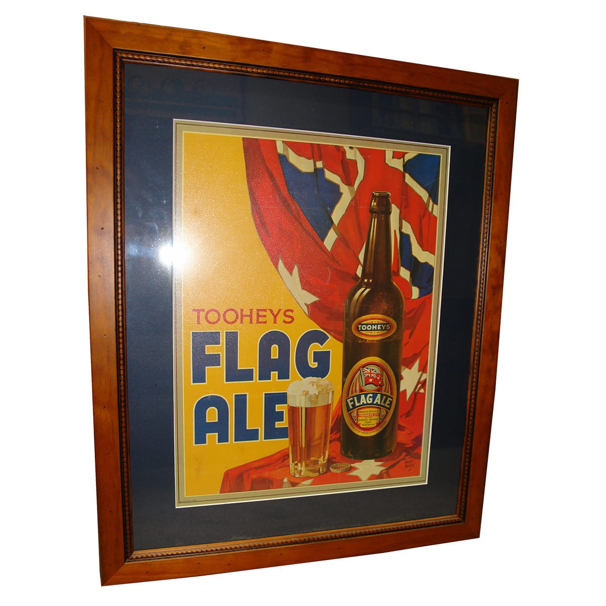 Cardboard Advertising Sign. Tooheys Flag Ale. Standard Brewery. Sydney. (New South Wales)