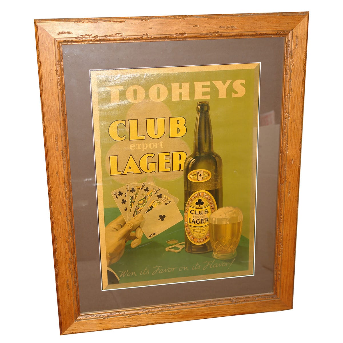 Beer Advertising Sign. Tooheys Club Export Lager. Standard Brewery Sydney. Bottle and Cards. (New South Wales)