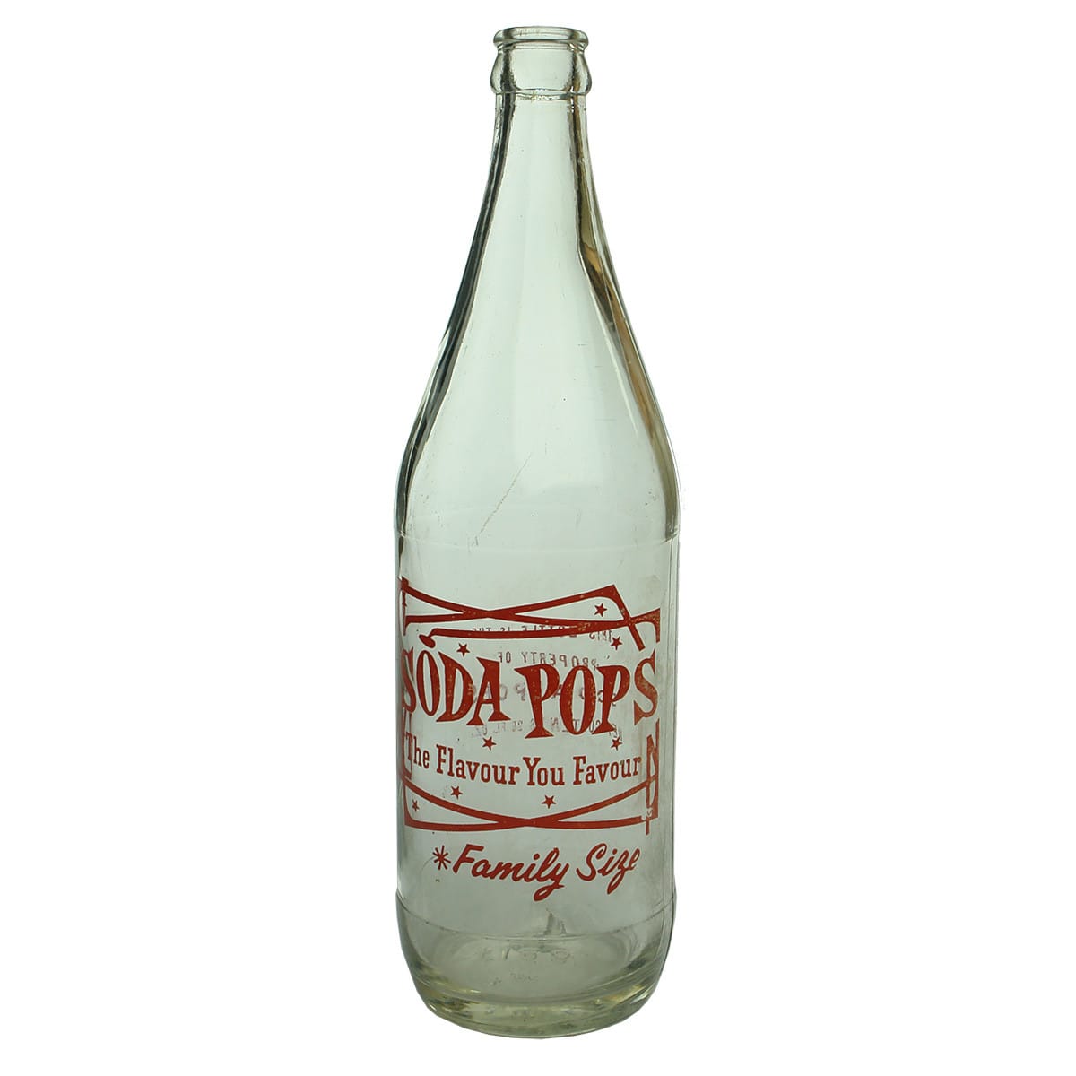 Crown Seal Ceramic Label. Soda Pops. Melbourne. Red Print. 26 oz. (Victoria)