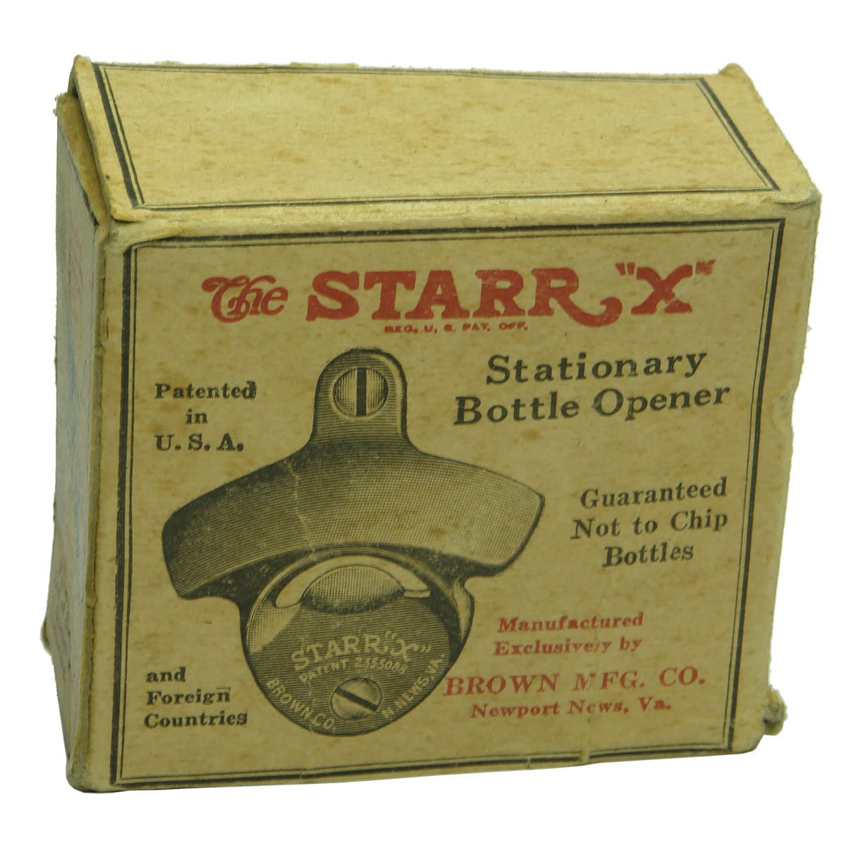 Opener. The Starr "X" Stationary Bottle Opener (Pepsi-Cola), Brown Mfg. Co., Newport News, Va. (United States)