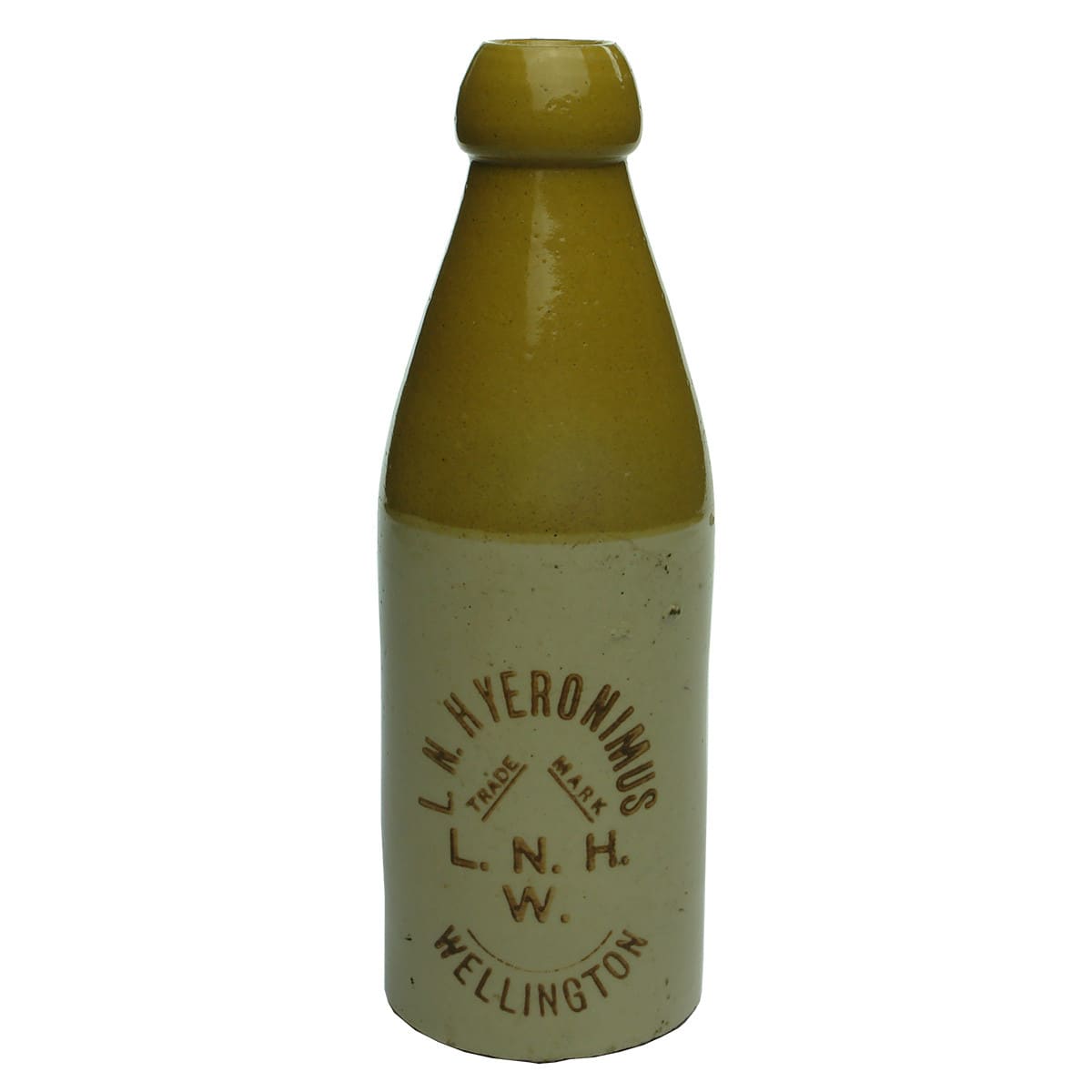 Ginger Beer. L. N. Hyeronimus, Wellington. Bourne Denby. Brown Print. (New South Wales)