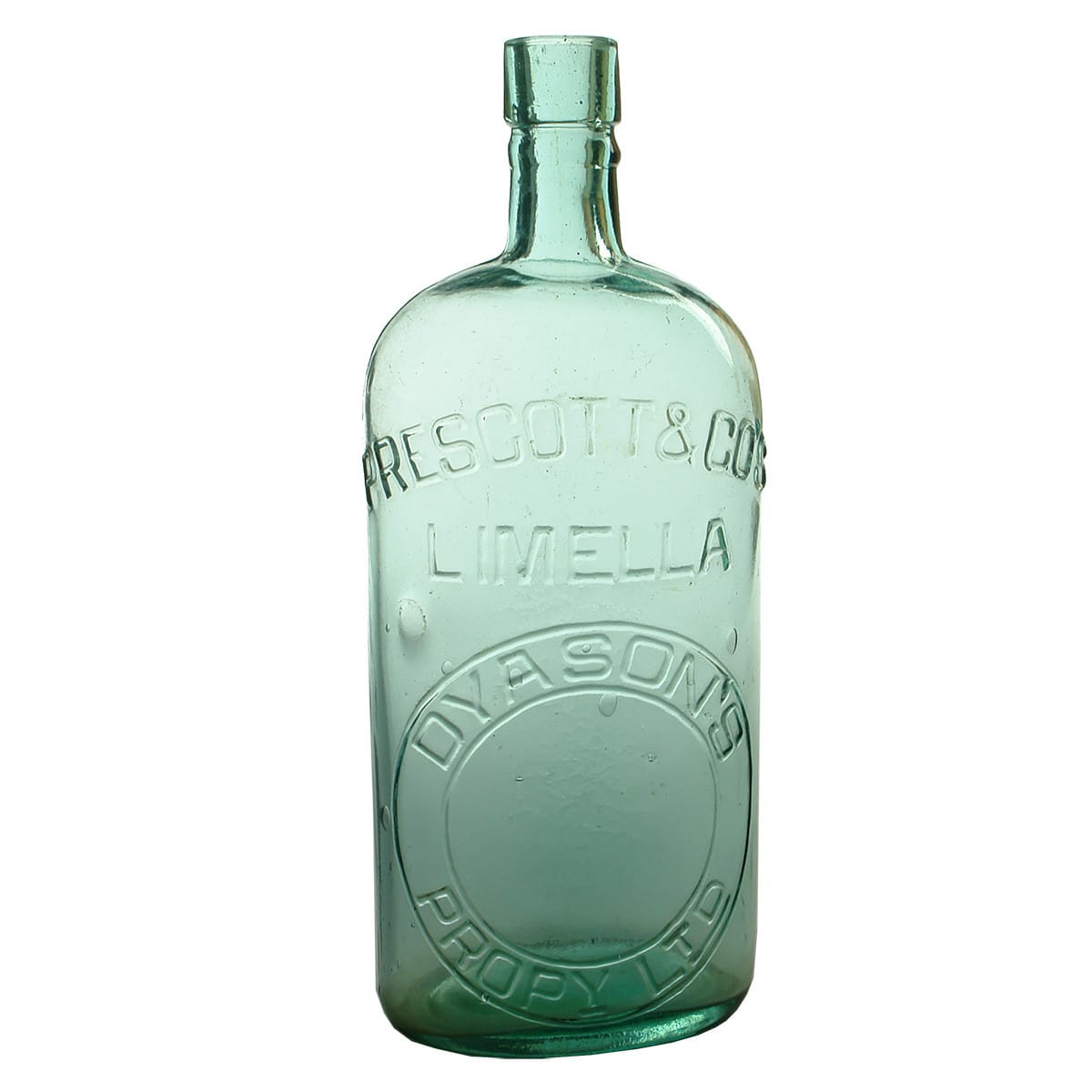 Cordial. Prescott & Co's Limella. Dyason's. Aqua. Quart. (Victoria)