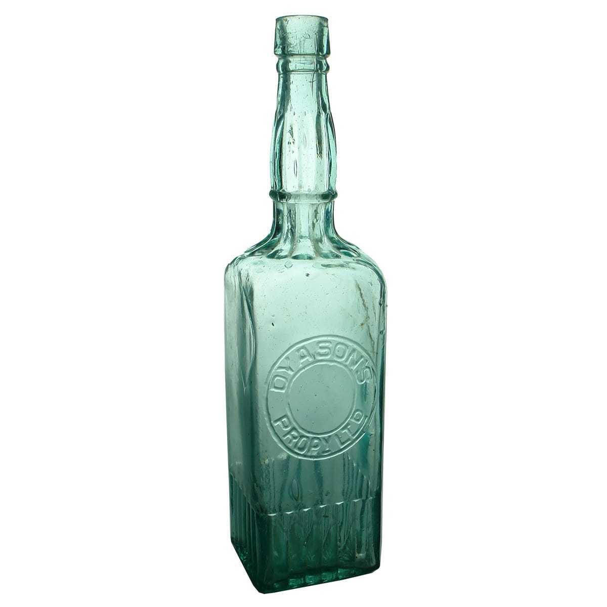 Cordial. Dyason's Propy Ltd. Fancy square type. Aqua. 26 oz. (Victoria)