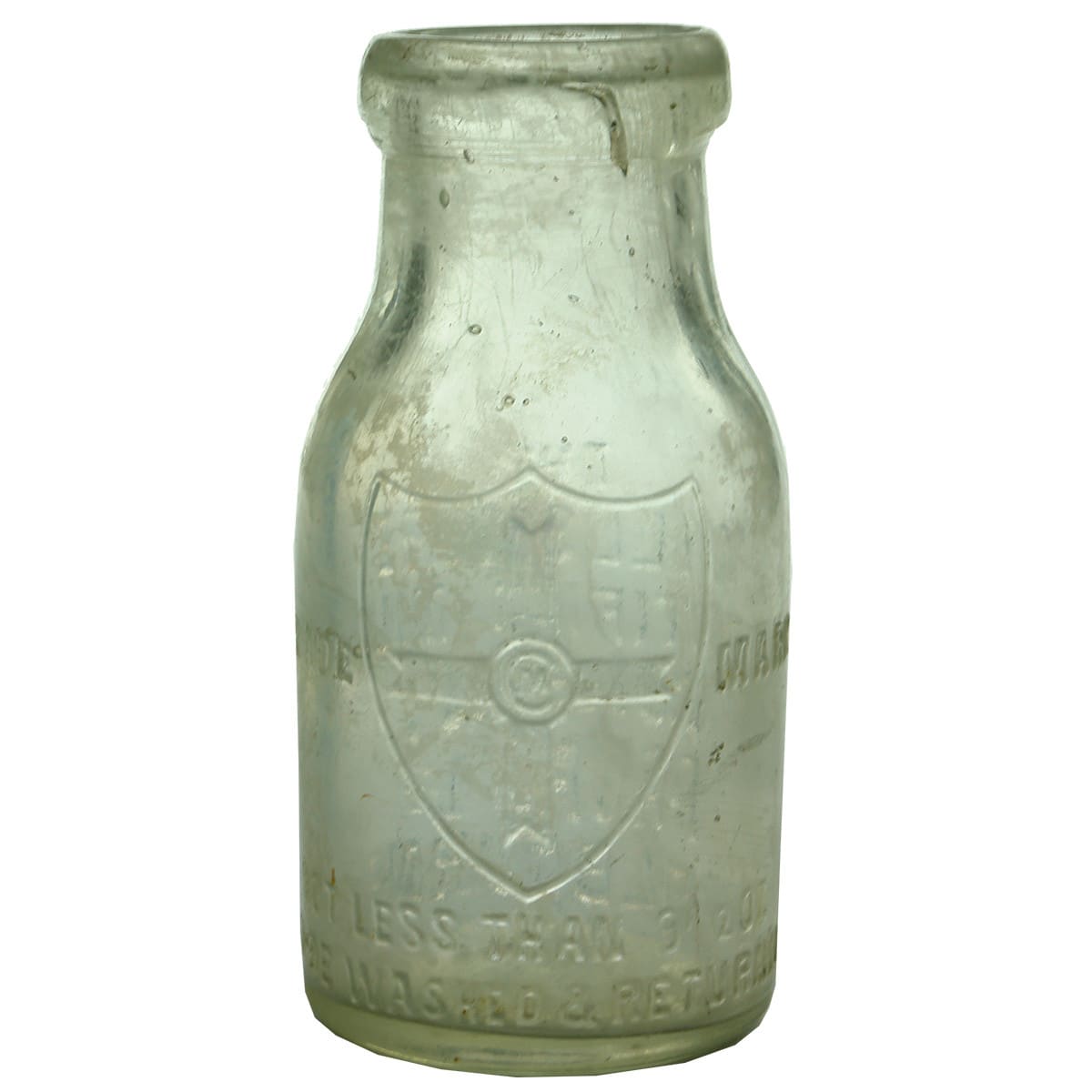 Milk. The Willsmere Certified Milk Company, Melbourne. Shield. Clear. 9.5 oz. (Victoria)