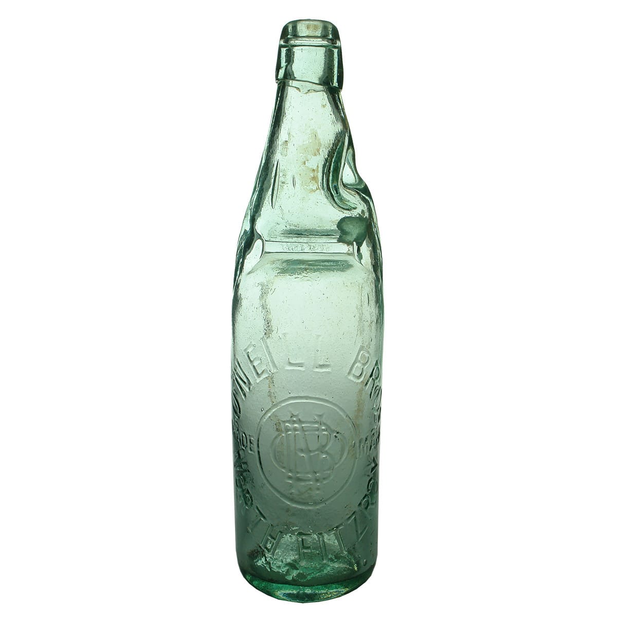 Codd. O'Neill Bros., North Fitzroy. Thistle base mark. One Way Pour. Aqua. 32 oz. (Victoria)