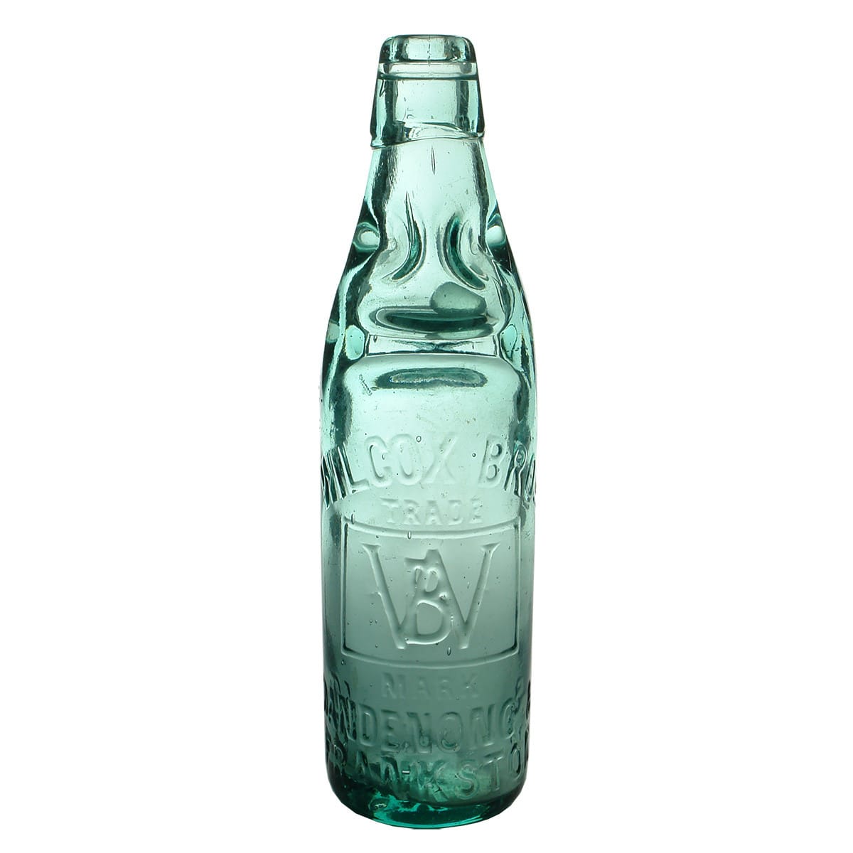 Codd. Wilcox Bros., Dandenong & Frankston. WB Monogram. Aqua. 10 oz. (Victoria)