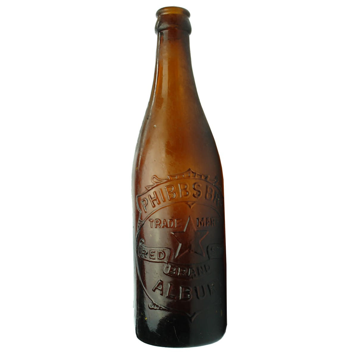 Crown Seal. Phibbs Bros., Albury. Red Star Brand. Amber. 10 oz. (New South Wales)