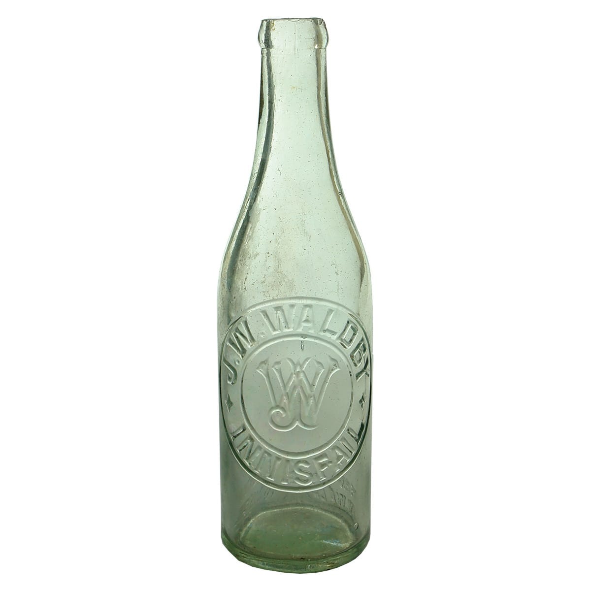 Crown Seal. J. W. Waldby, Innisfail. Aqua. 10 oz. (Queensland)