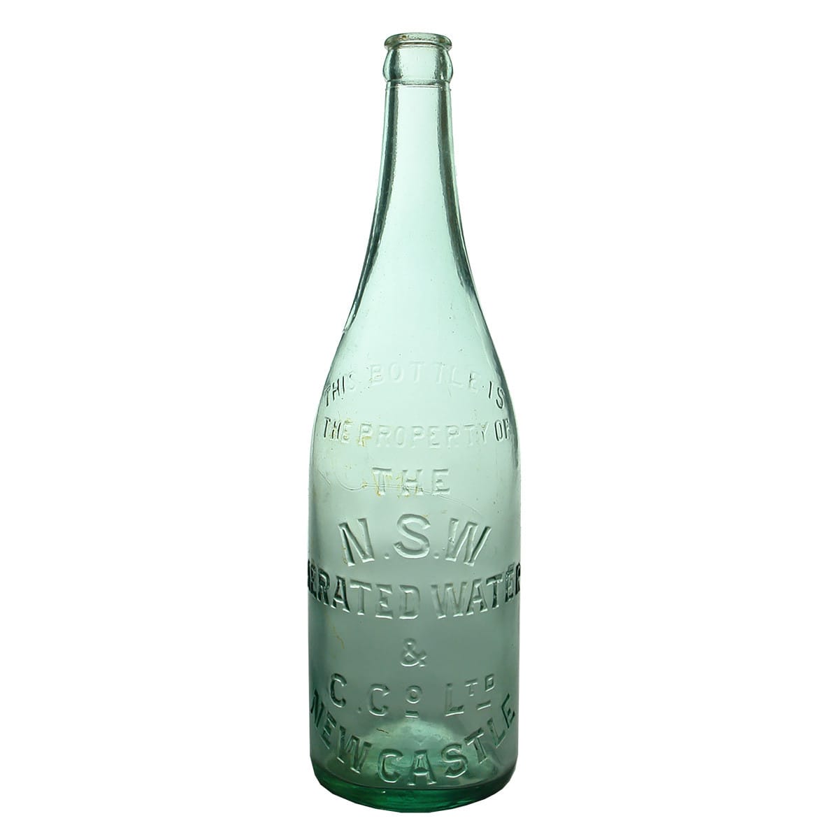 Crown Seal. The NSW Aerated Water & C Co Ltd Newcastle. Aqua. 26 oz. (New South Wales)