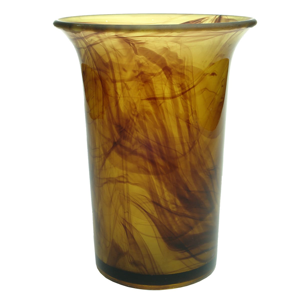 Amber Cloud Glass Vase. Daffodil vase. Davidson Glass.