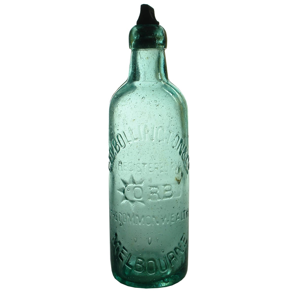 Internal Thread. Geo. Bollington & Co, Melbourne. ORB. Crude variety. Aqua. 26 oz. (Victoria)