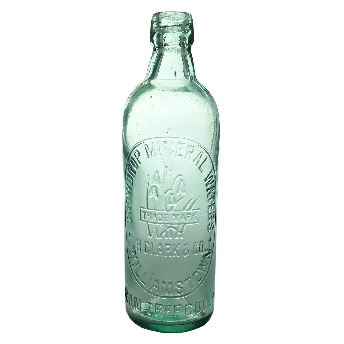 Internal Thread. Snowdrop Mineral Waters, H. Clark & Co. Williamstown & Fern Tree Gully. Aqua. 26 oz. (Victoria)