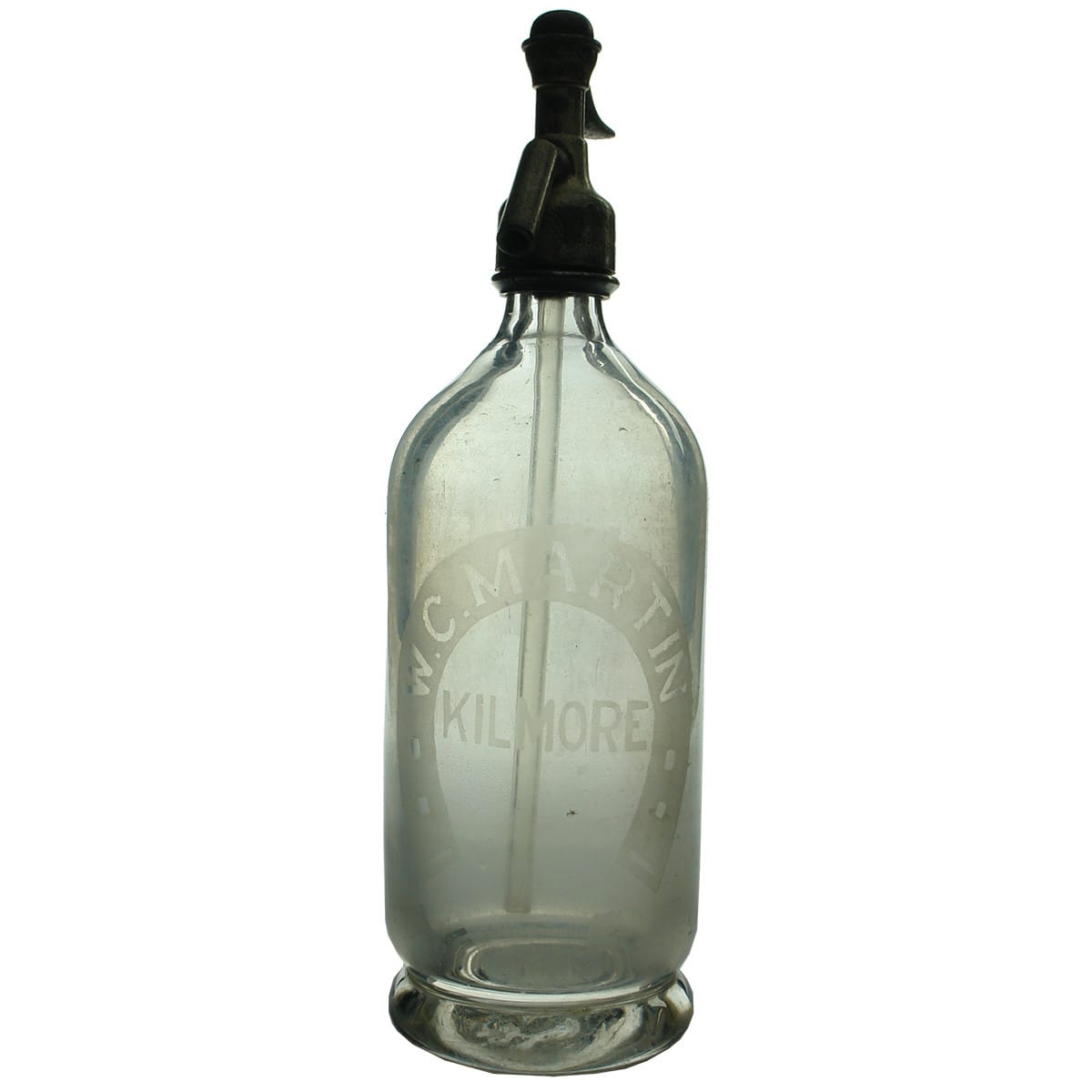 Soda Syphon. W. C. Martin, Kilmore. Round. Clear. 30 oz. (Victoria)