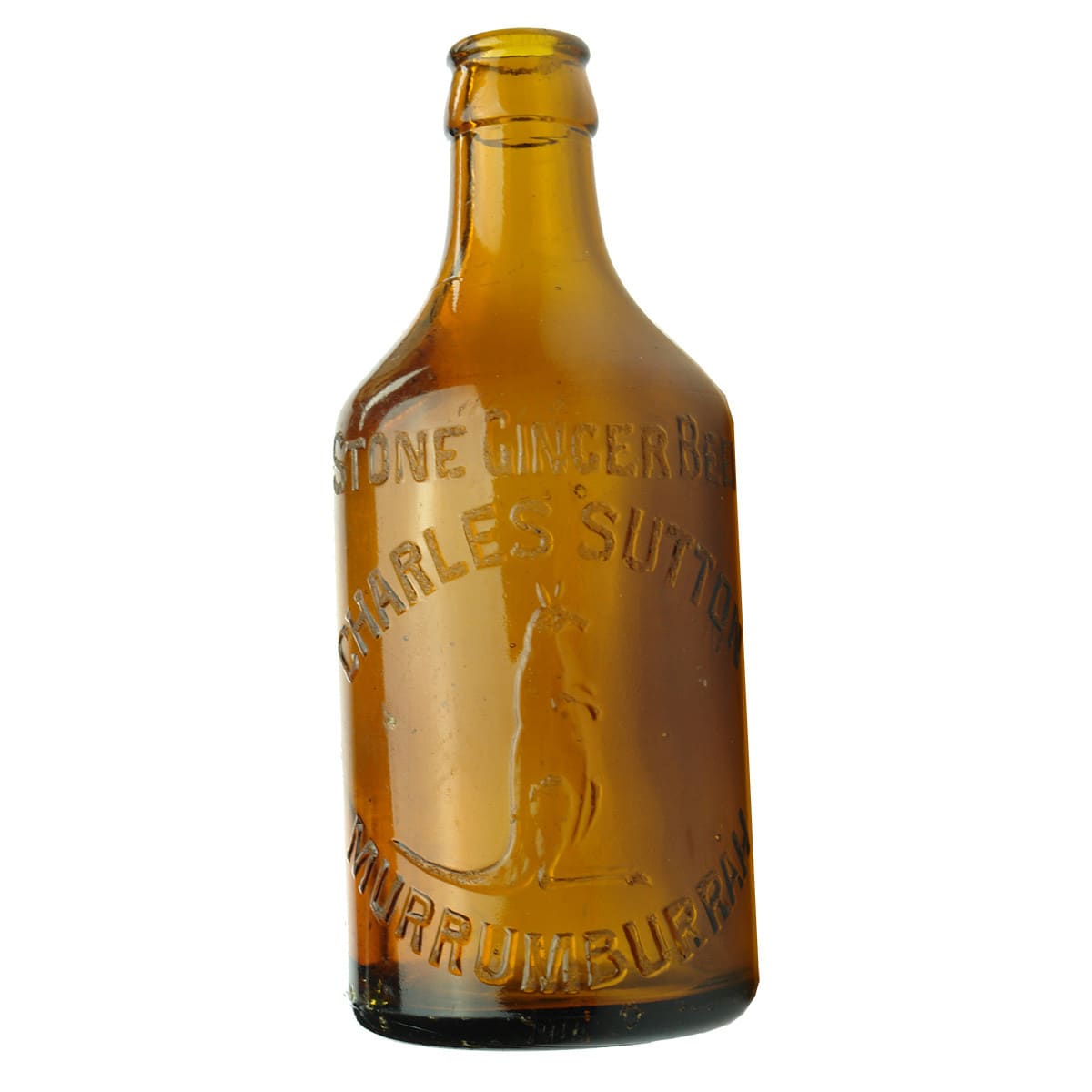 Crown Seal Glass Ginger Beer. Charles Sutton, Murrumburrah. Kangaroo. Amber. 10 oz. (New South Wales)