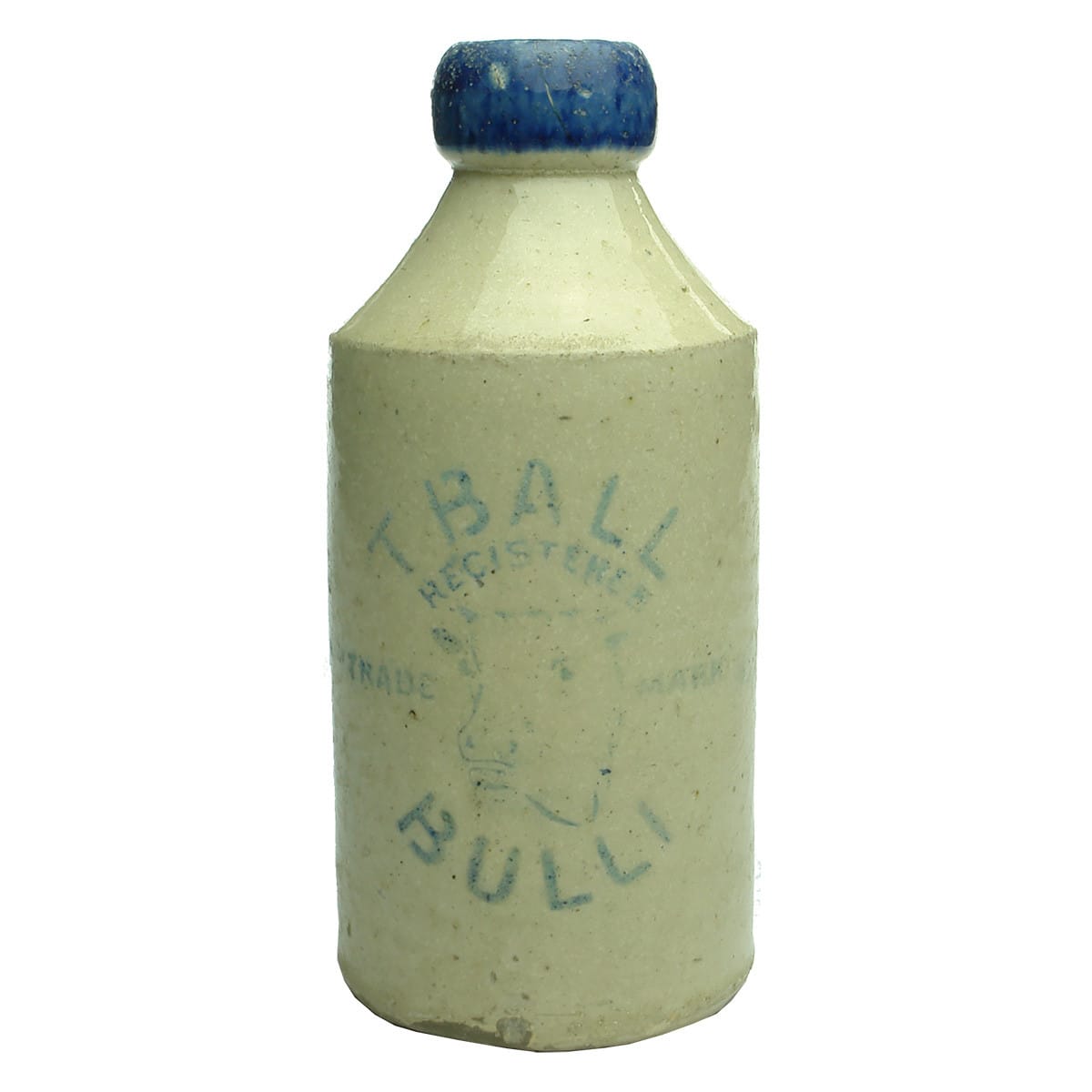 Ginger Beer. T. Ball, Bulli. Sand Blasted. Blue Lip. (New South Wales)