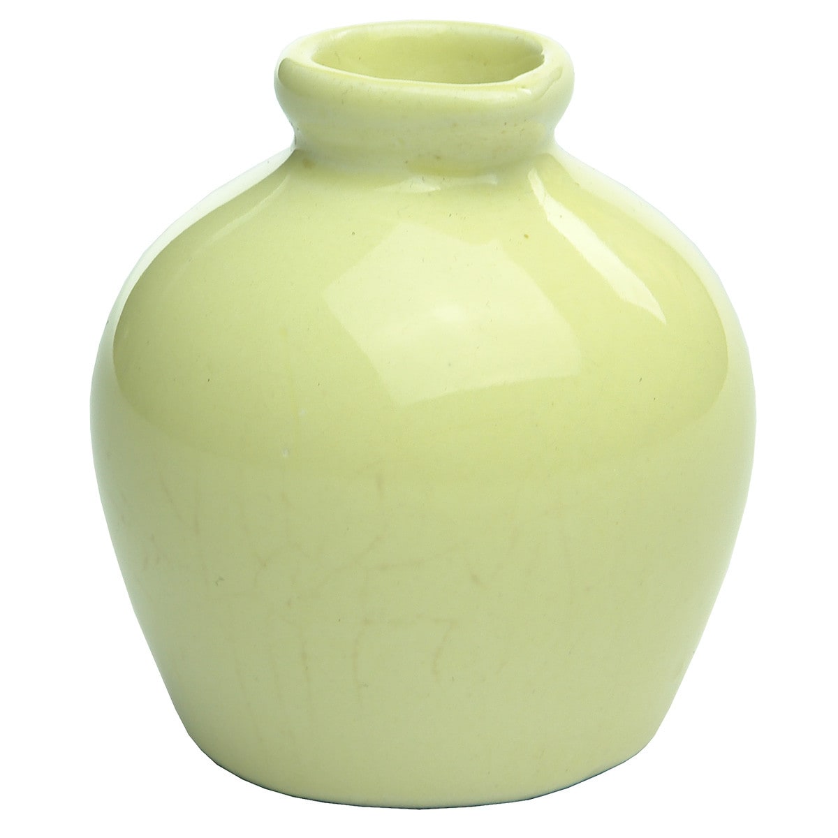 Dental Mercury Jar. Pale Yellow. Fowler Ware Australia.