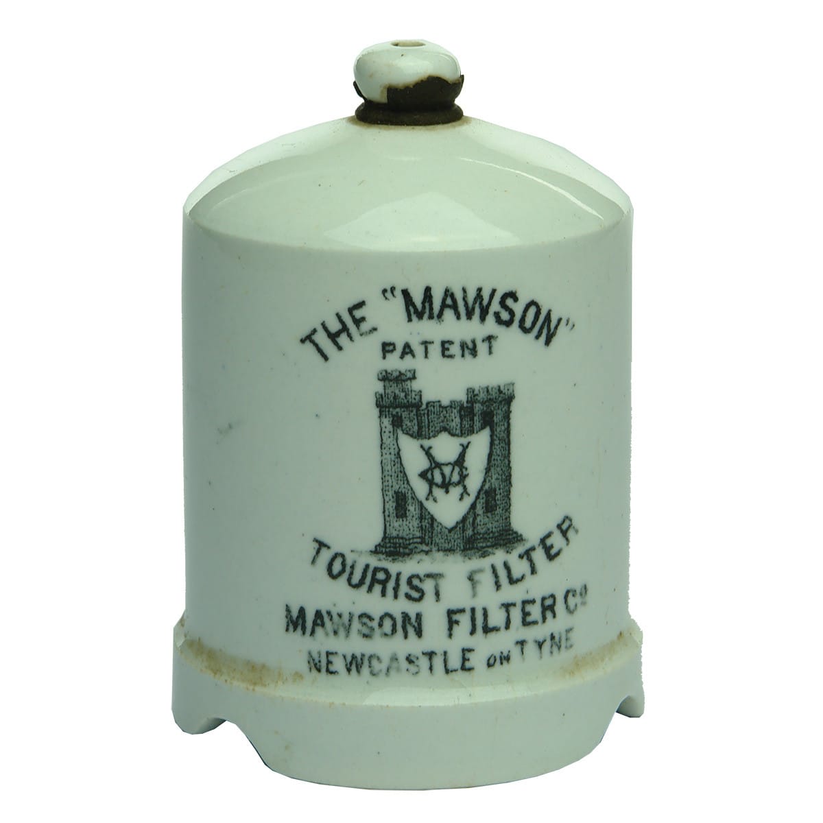 Filter. The "Mawson" Patent Tourist Filter, Newcastle on Tyne. (United Kingdom).