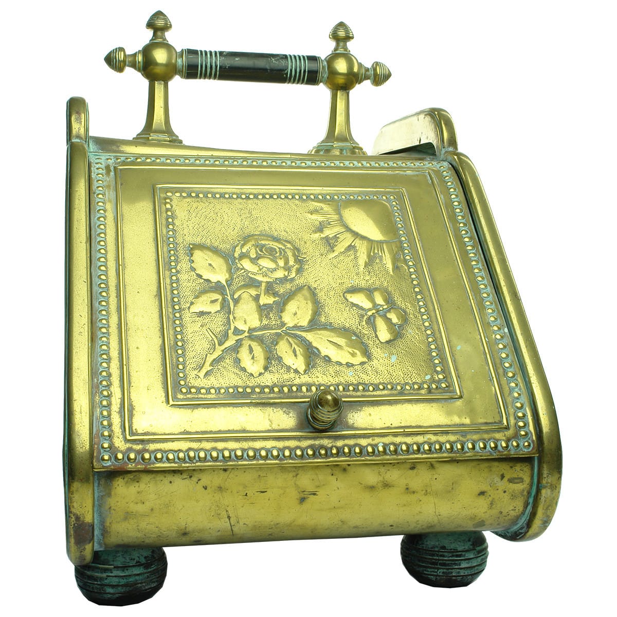 Brass Coal Scuttle. Henry Fearncombe Phoenix Works.