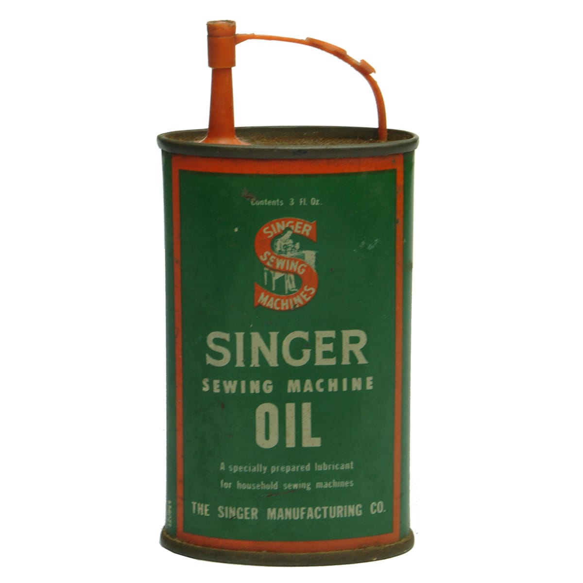 3 oz Singer Sewing Machine Oil Tin. The Singer Manufacturing Co.