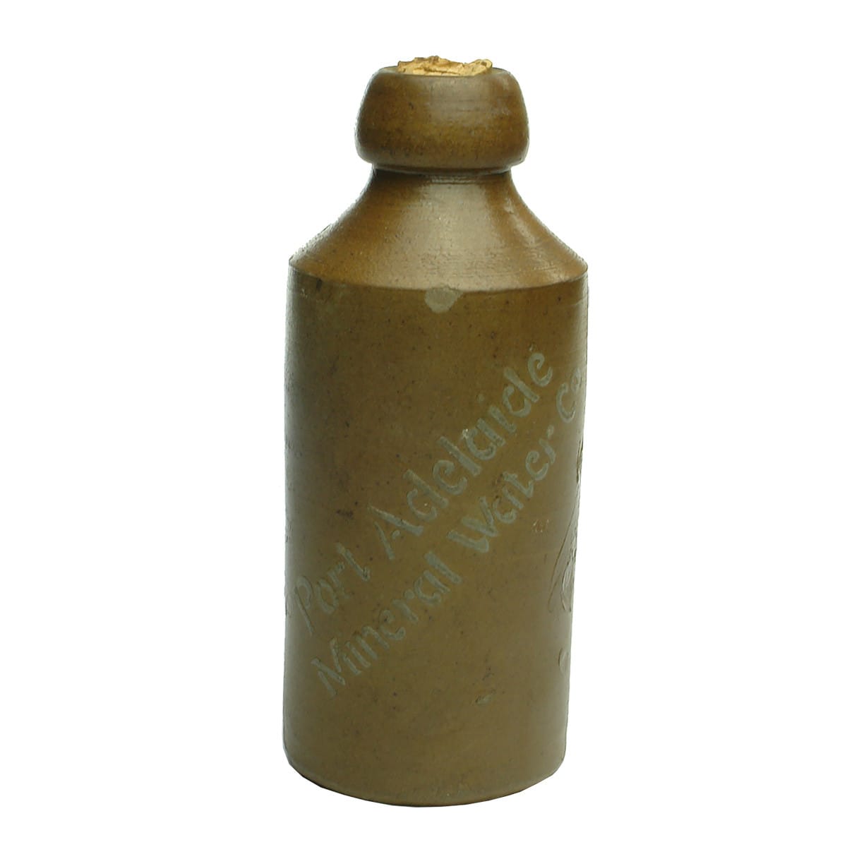 Ginger Beer. Port Adelaide Mineral Water Co. Salt glaze, raised print. 10 oz. (South Australia)