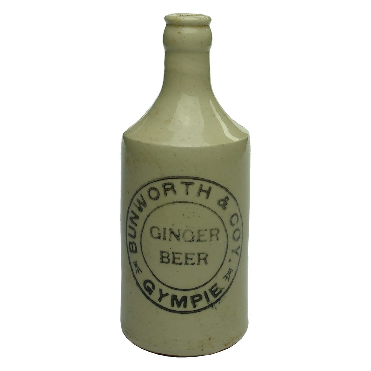 Ginger Beer. Bunworth & Coy., Gympie. Dump Crown Seal. All White. (Queensland)