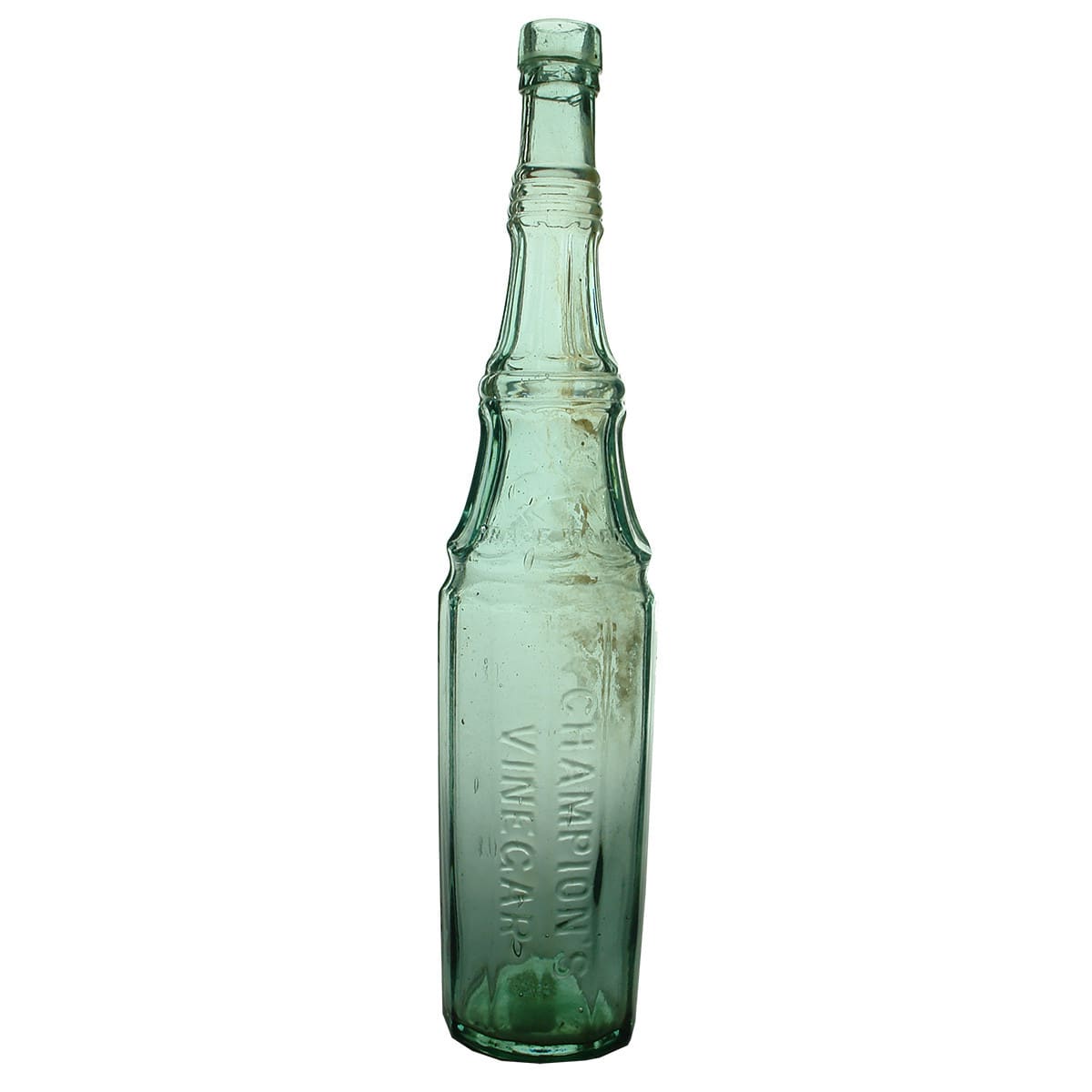 Vinegar. Champion's Vinegar with Knight on Horseback. Aqua. 26 oz.