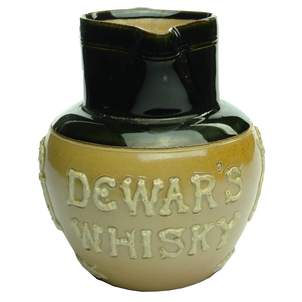 Spirits. Dewar's Whisky. Doulton Harvestware Jug. Dark Green Top. (United Kingdom)