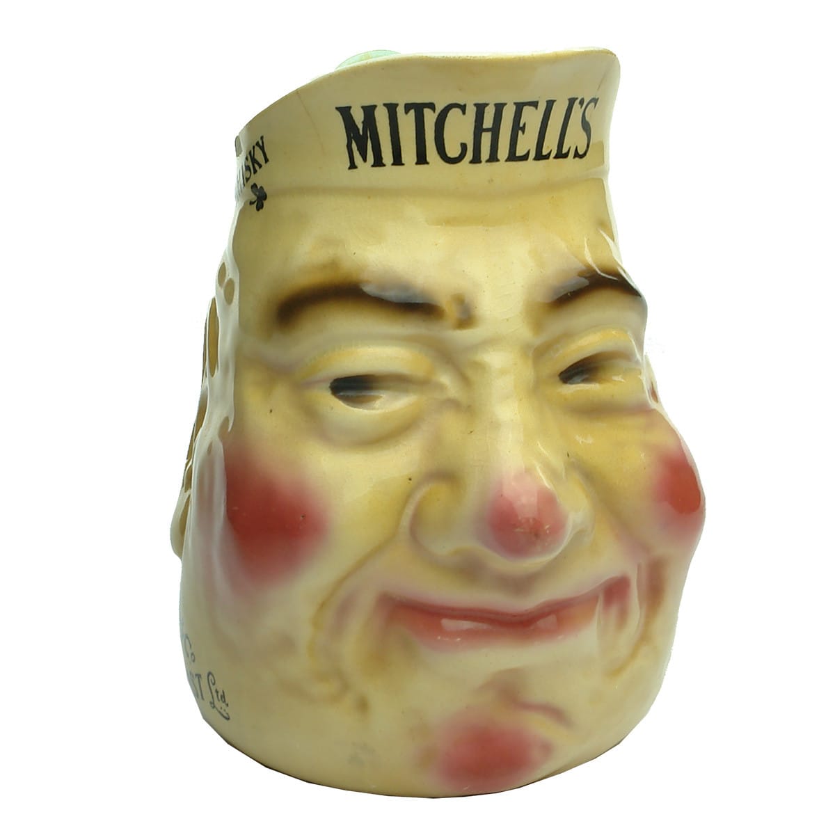 Spirits. Mitchell & Co of Belfast, Old Irish Whisky. Character Jug. Multi-coloured.