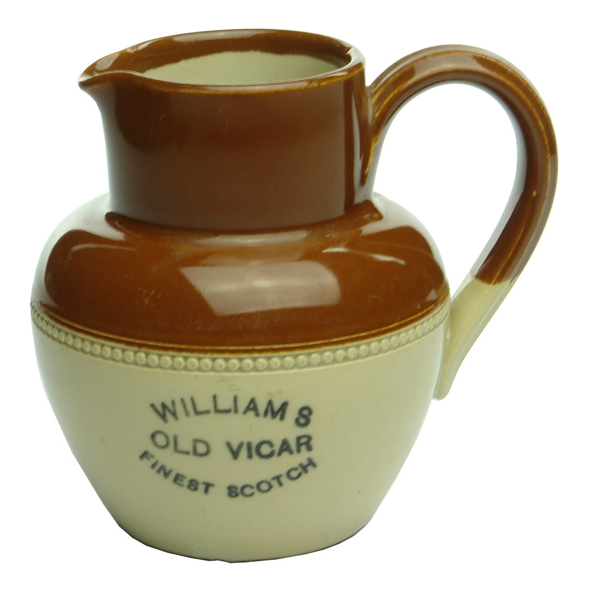 Spirits. Williams Old Vicar Finest Scotch. Water Jug. Chocolate Top. 1/2 Pint.