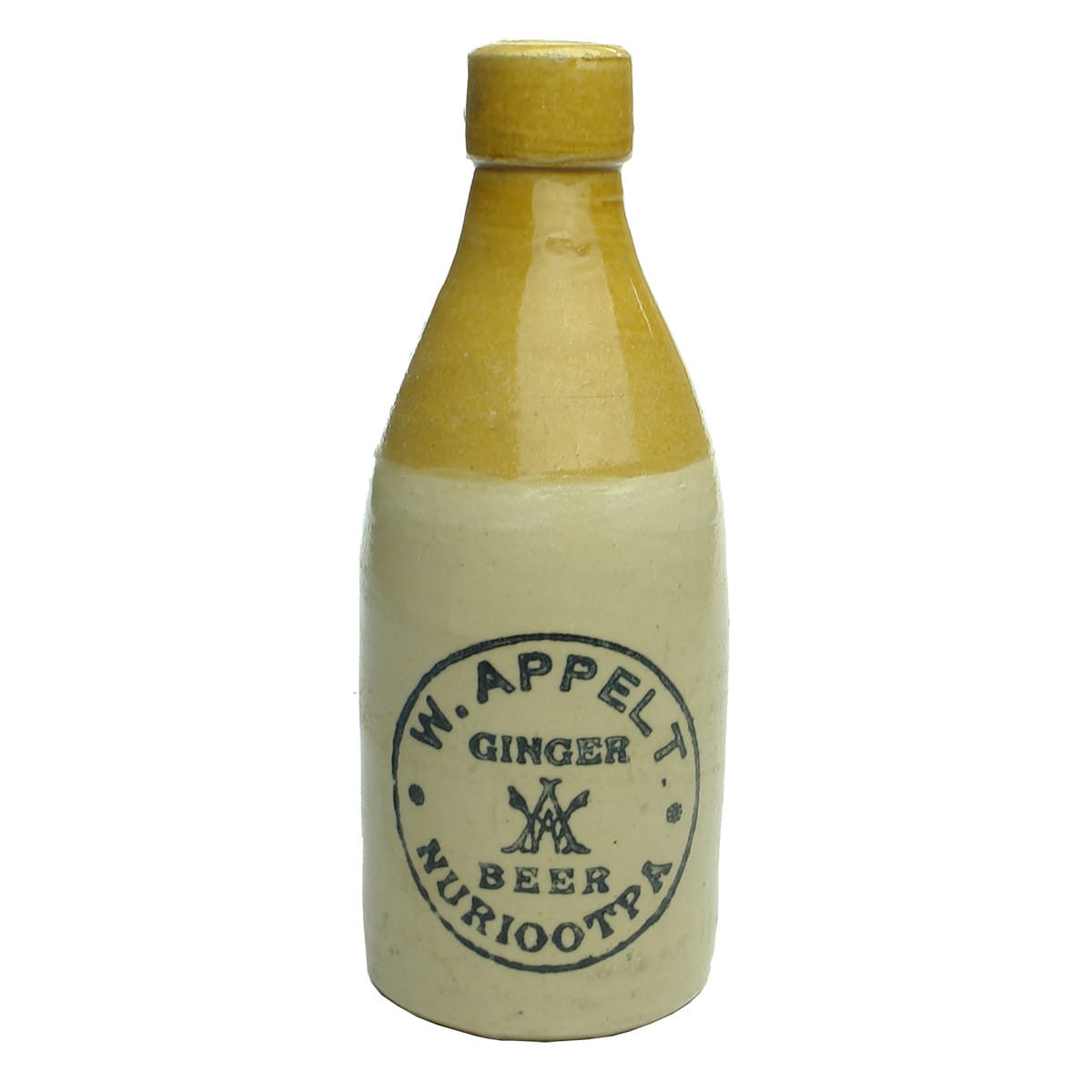 Ginger Beer. W. Appelt, Nuriootpa. Cork stopper. Champagne. Tan top. (South Australia)