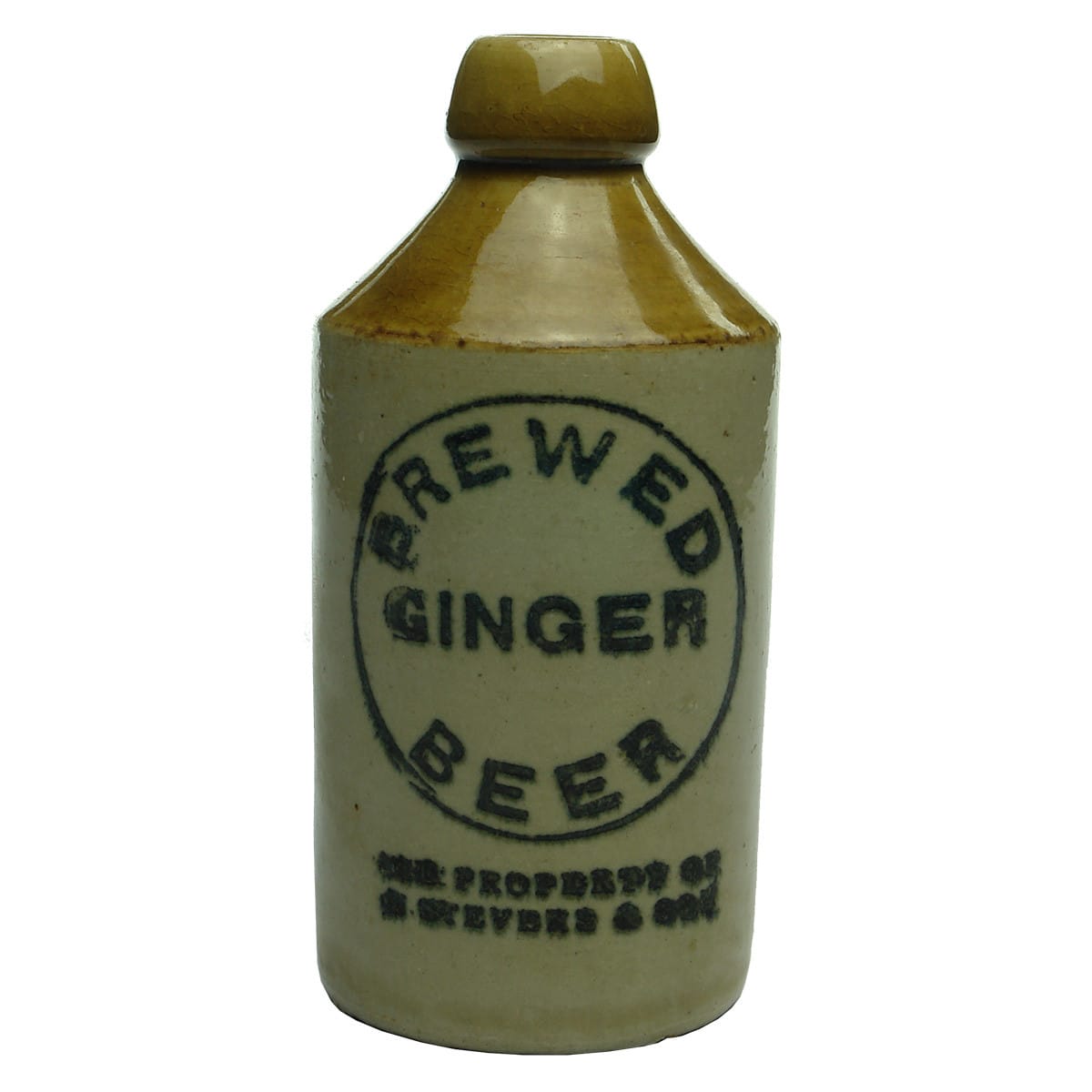 Ginger Beer. E. Stevens & Son. Dump. Tan Top. (South Australia?)